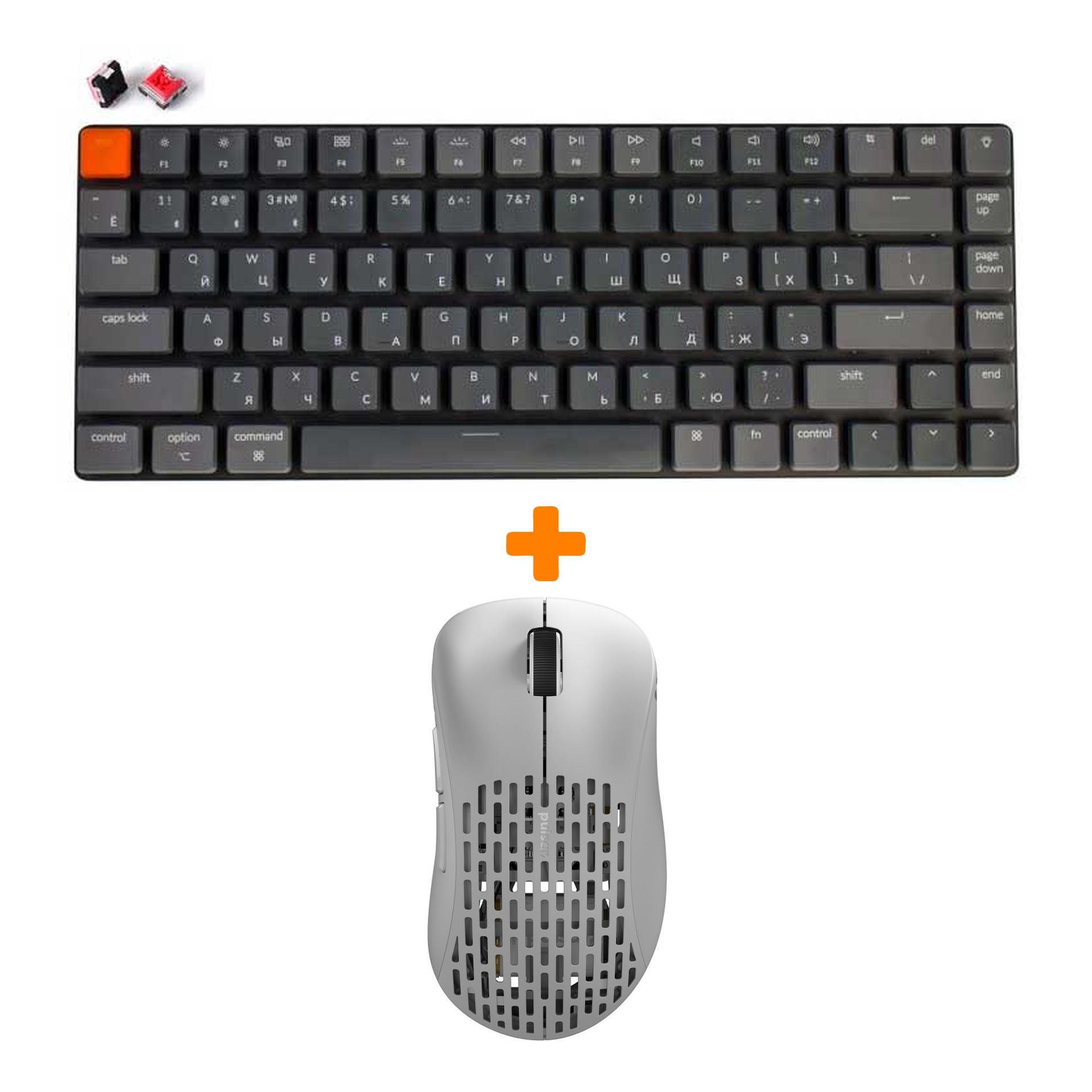 

Набор Мышь Pulsar Xlite Wireless V2 Competition Mini White + Клавиатура Keychron K3 Low Profile, RGB, Red Switch, Dark Gray
