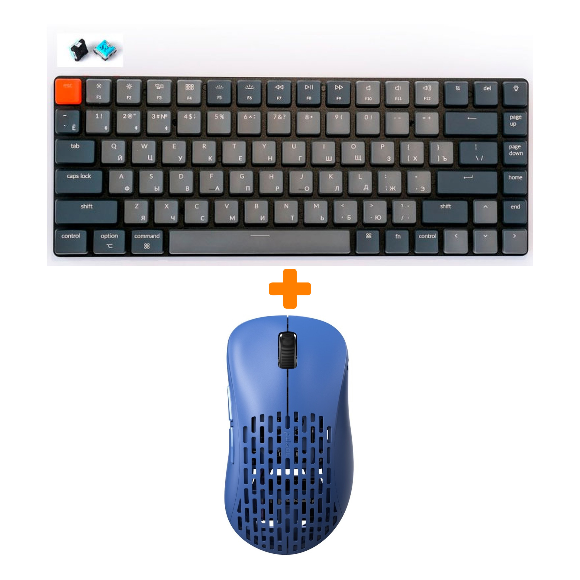 

Набор Мышь Pulsar Xlite Wireless V2 Competition Blue + Клавиатура Keychron K3, White LED Blue Switch