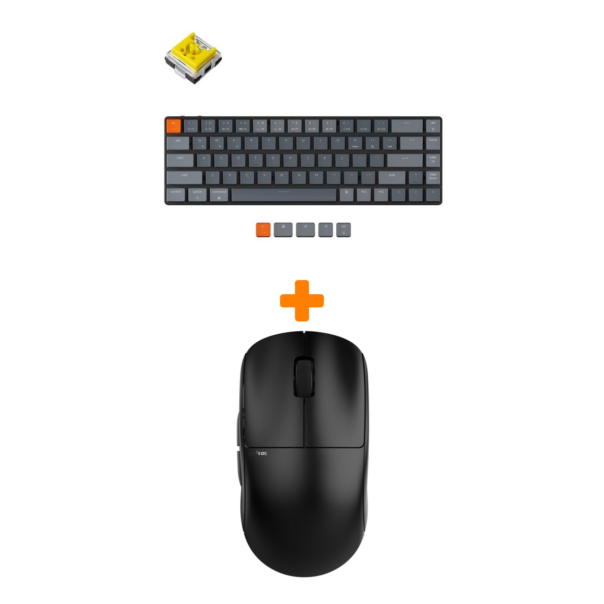 

Набор Мышь Pulsar X2 Wireless Mini Black + Клавиатура Keychron K7 Low Profile, RGB, Banana Switch