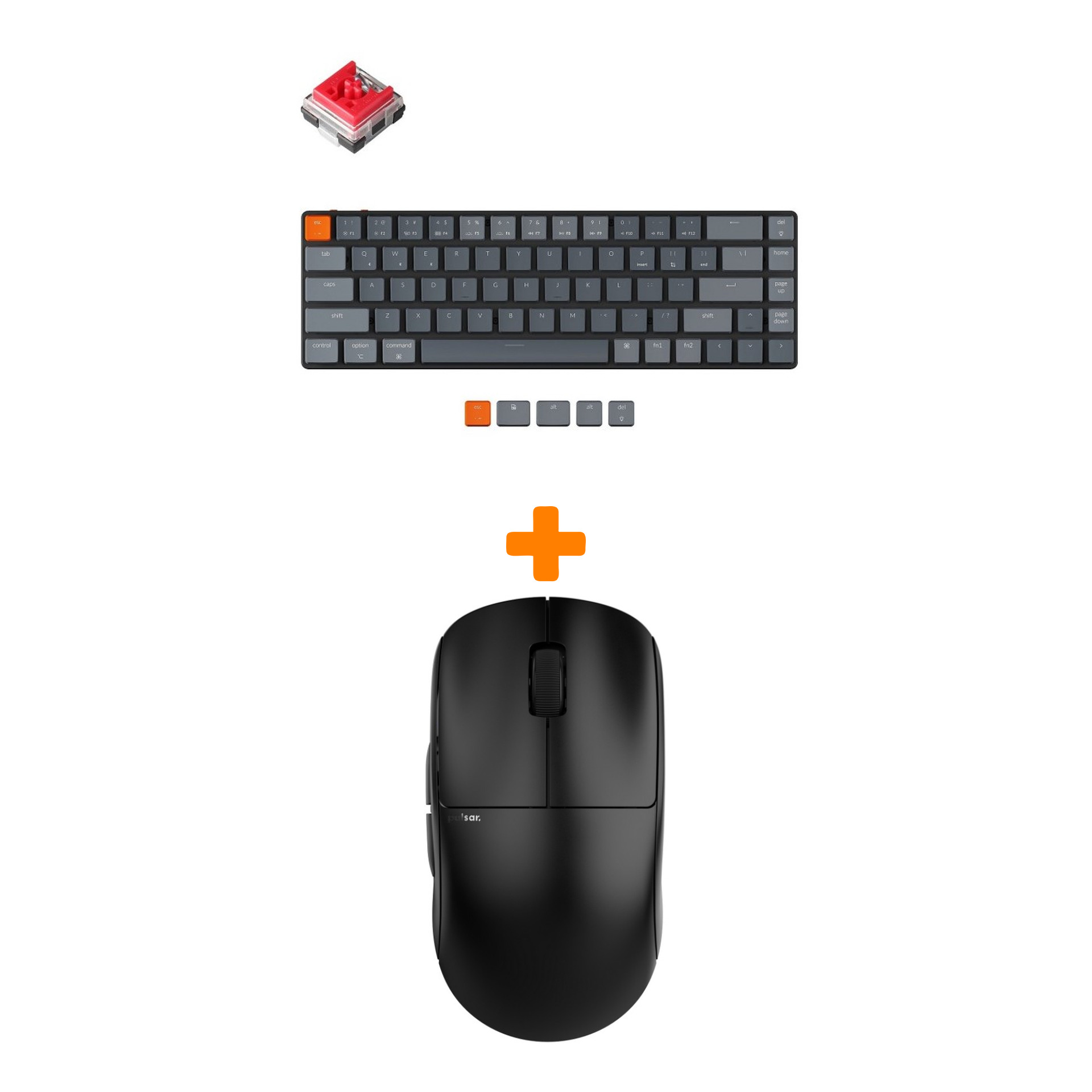 

Набор Мышь Pulsar X2 Wireless Black + Клавиатура Keychron K7 Low Profile, RGB, Red Switch