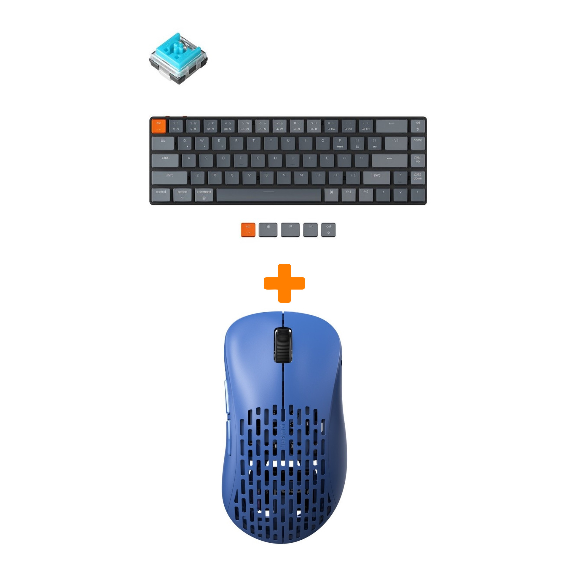 

Набор Мышь Pulsar Xlite Wireless V2 Competition Mini Blue + Клавиатура Keychron K7 Low Profile, RGB, Blue Switch