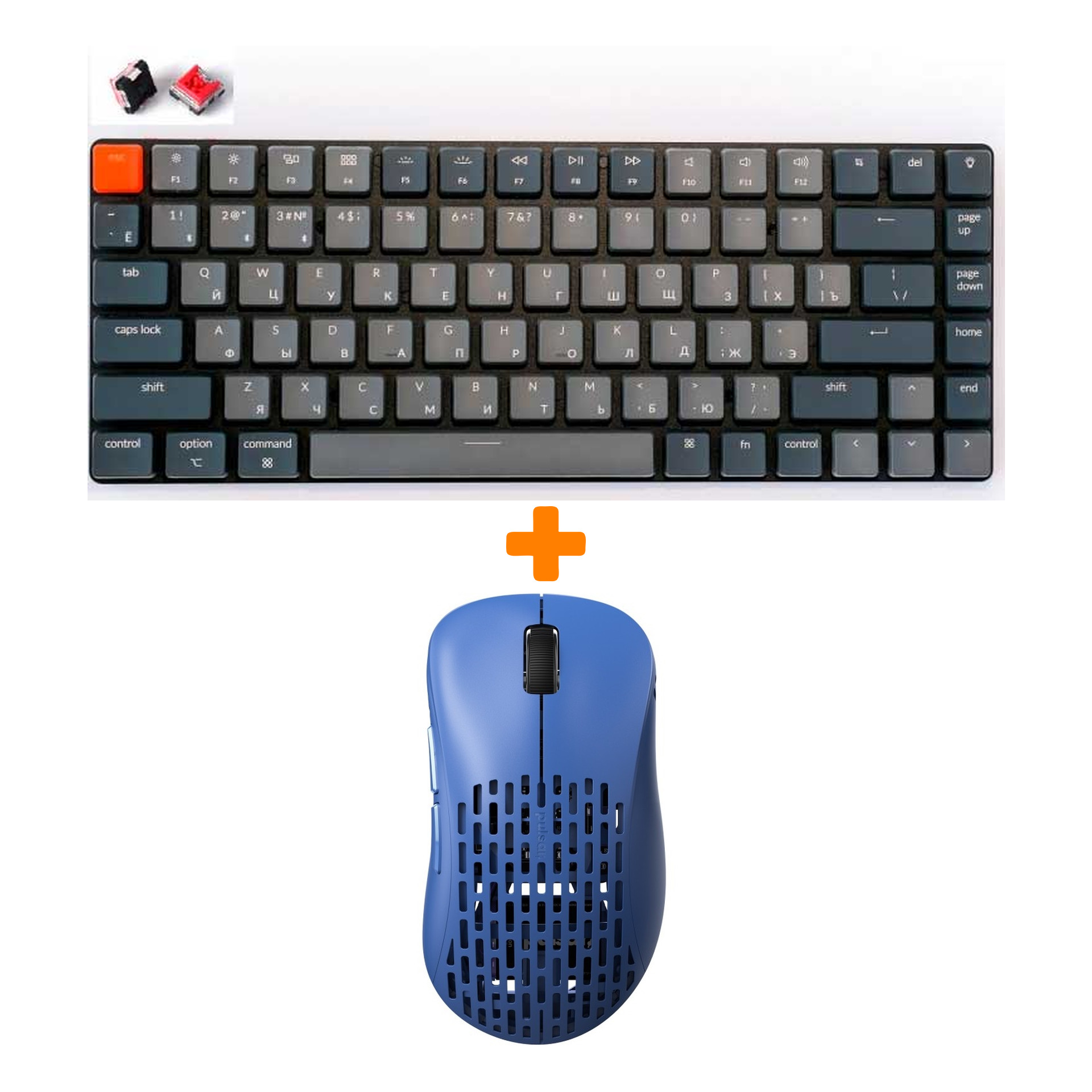 

Набор Мышь Pulsar Xlite Wireless V2 Competition Blue + Клавиатура Keychron K3, White LED Red Switch