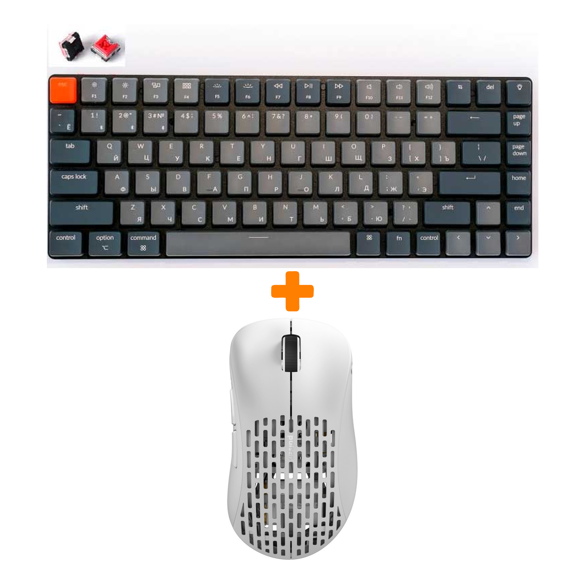 

Набор Мышь Xlite Wireless V2 Competition White + Клавиатура Keychron K3, White LED Red Switch