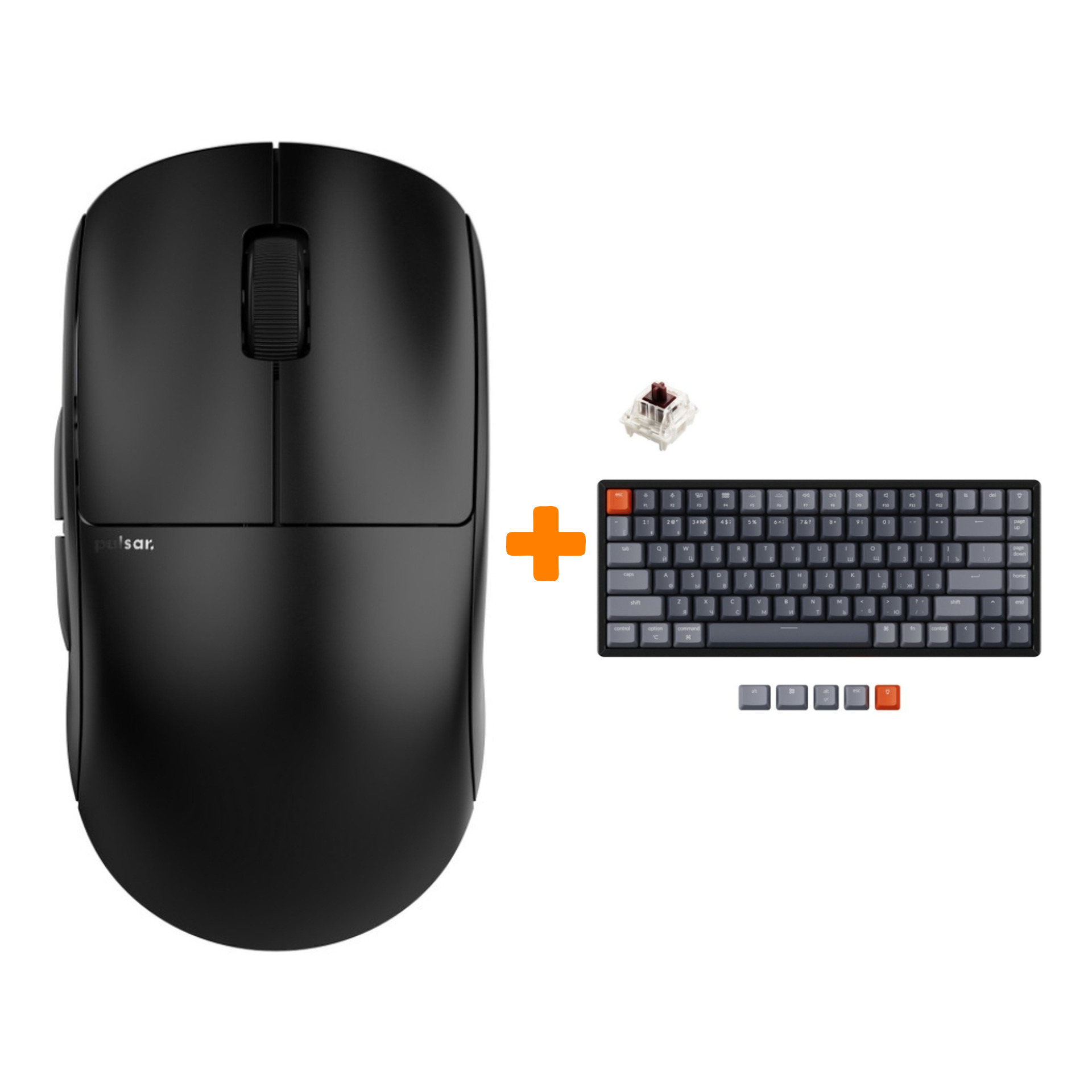 

Набор Мышь Pulsar X2 Wireless Black + Клавиатура Keychron K2, RGB Hot-Swap, Gateron Brown Switch