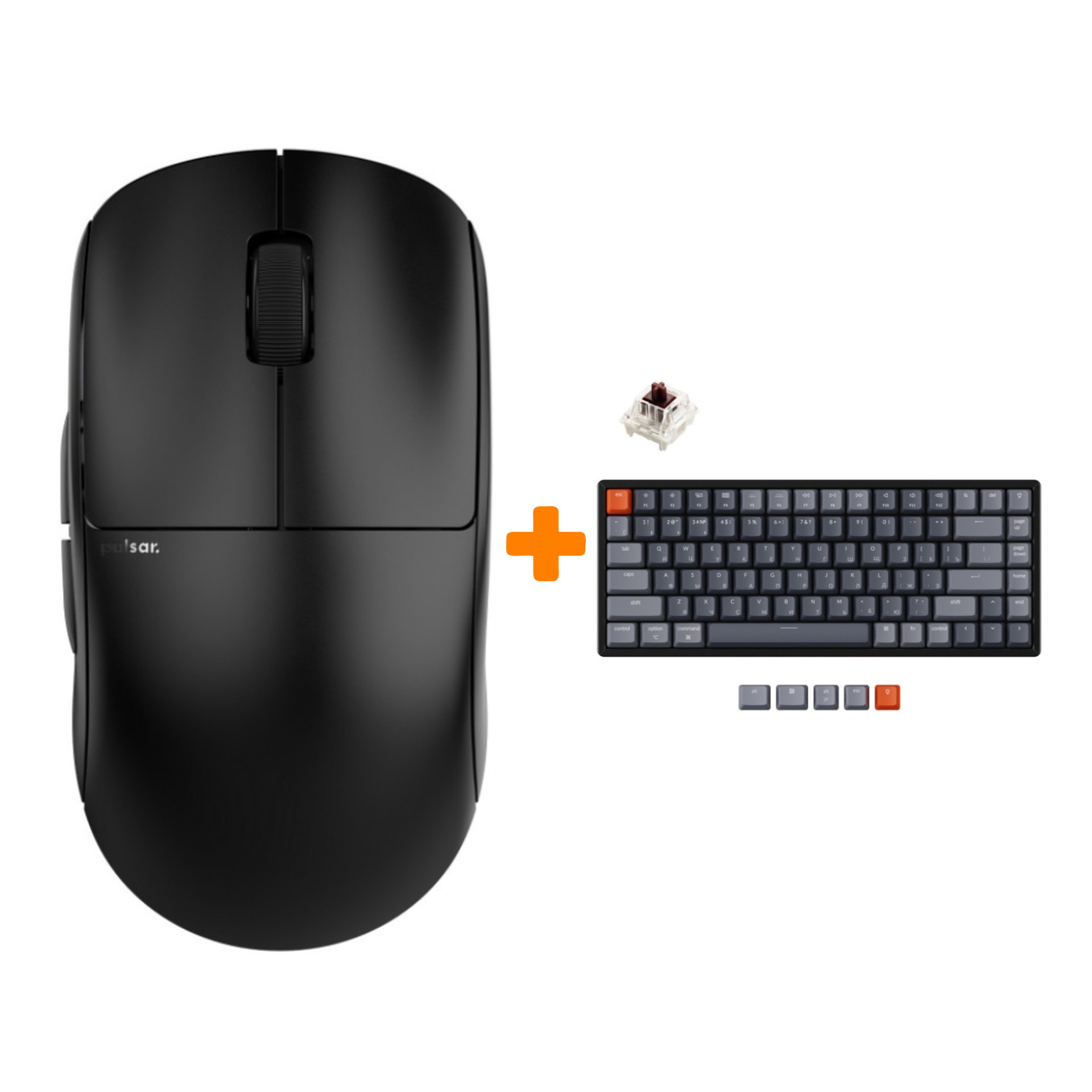 

Набор Мышь Pulsar X2 Wireless Mini Black + Клавиатура Keychron K2, RGB Hot-Swap, Gateron Brown Switch