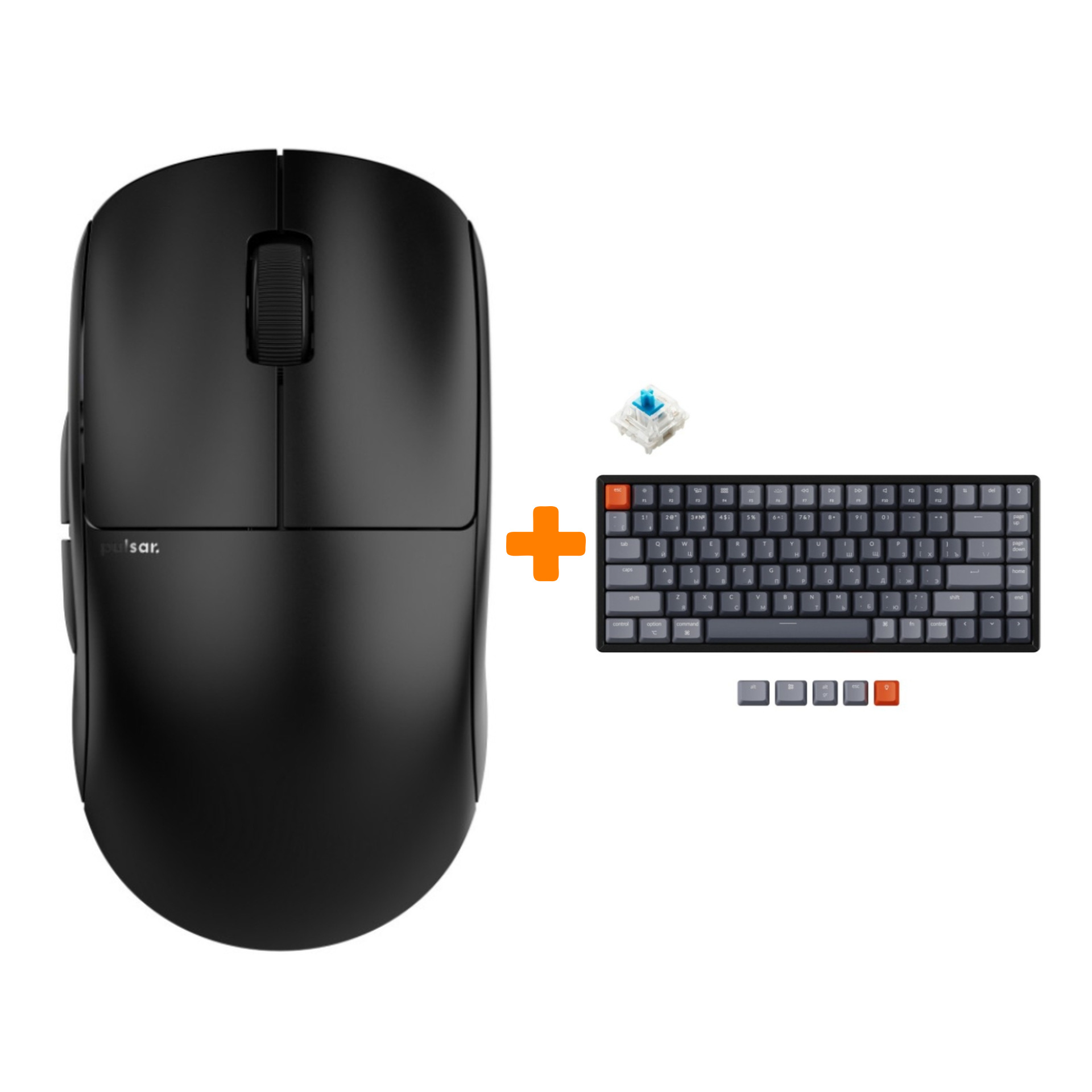 

Набор Мышь Pulsar X2 Wireless Mini Black + Клавиатура Keychron K2, RGB Hot-Swap, Gateron Blue Switch