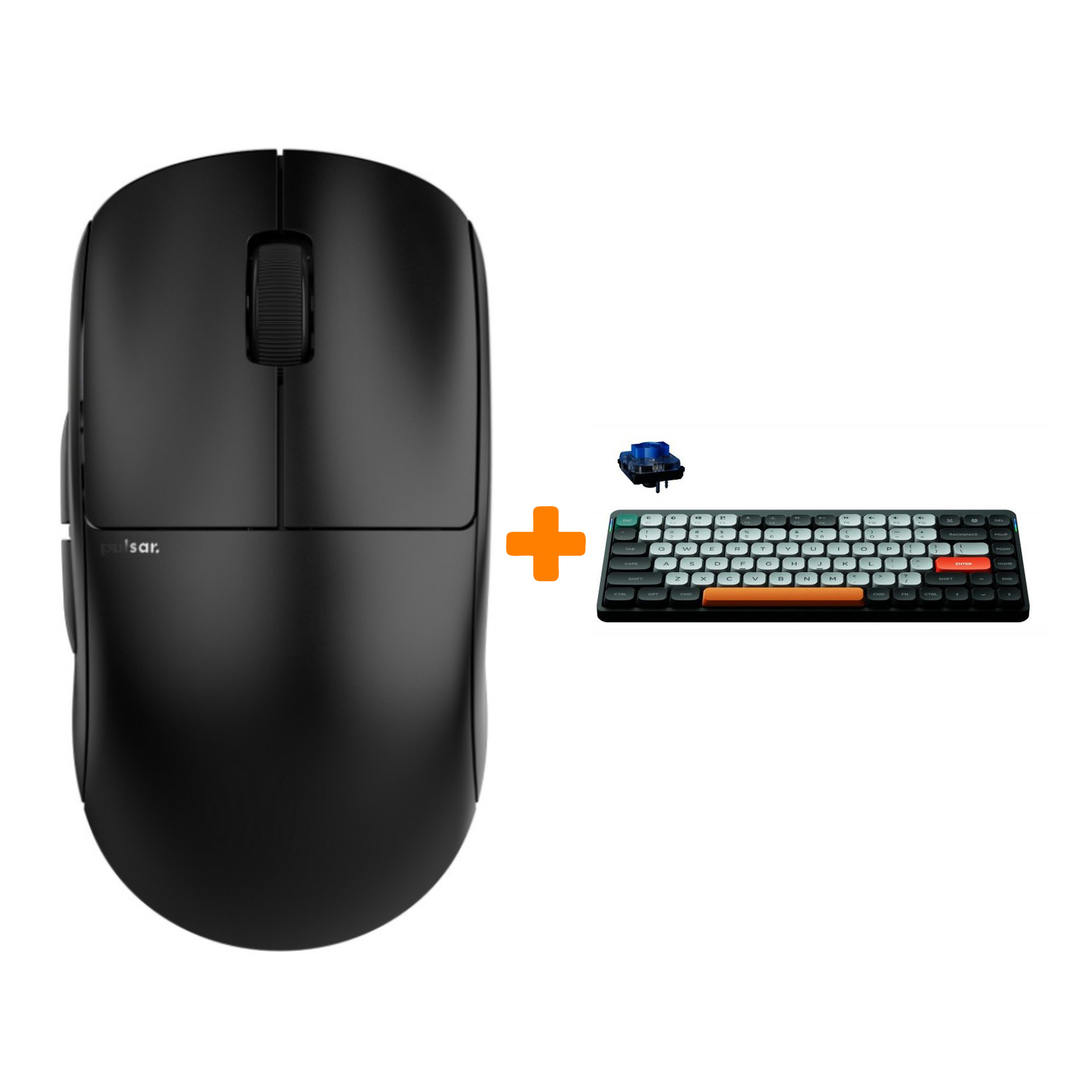 

Набор Мышь Pulsar X2 Wireless Mini Black + Клавиатура Keychron K3, White LED Blue Switch