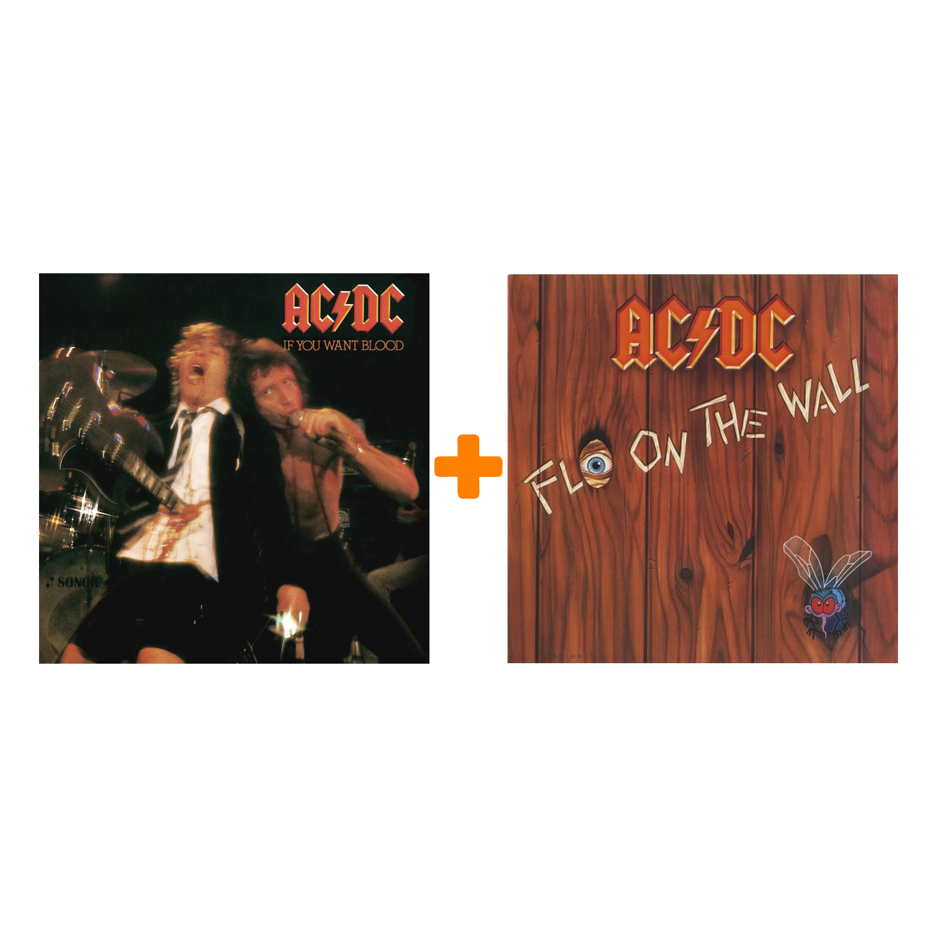 Набор для меломанов «Рок»: AC/DC – Fly On The Wall. Original Recording Remastered (LP) + AC/DC – If You Want Blood You've Got It (LP)