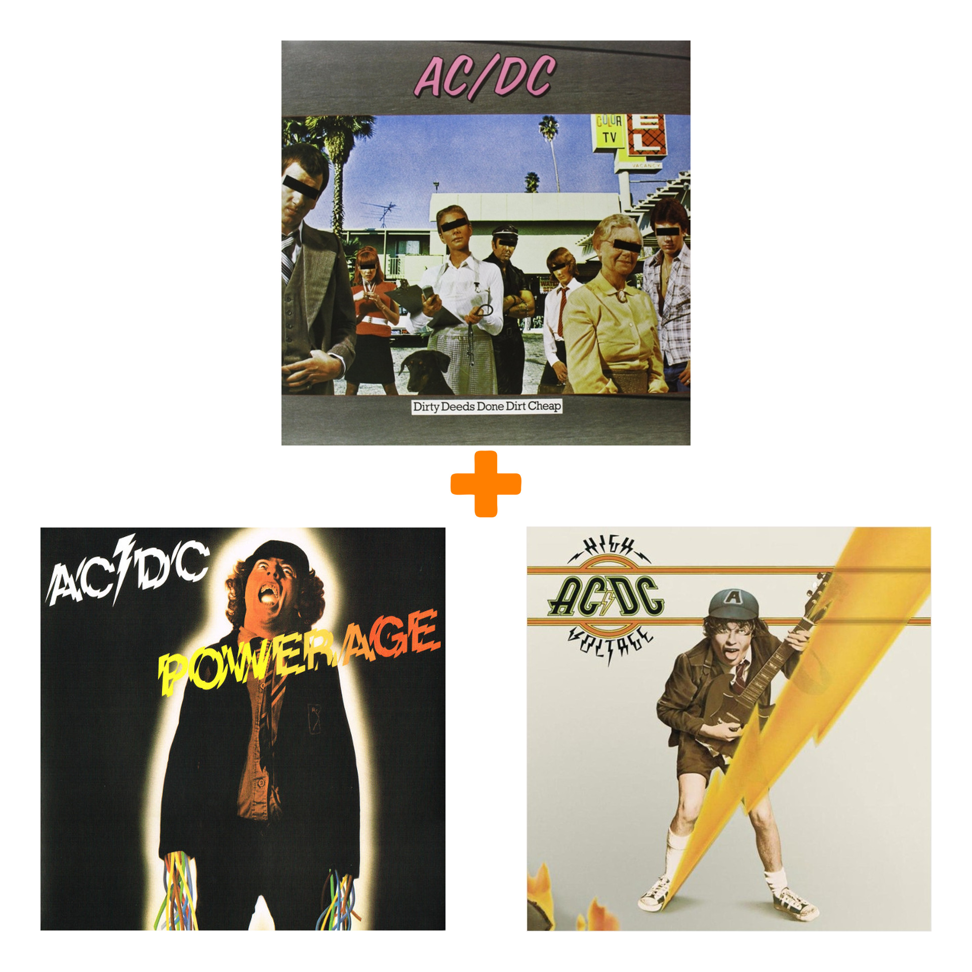 AC/DC – Powerage. Limited Edition (LP) + Dirty Deeds Done Dirt Cheap Limited Edition (LP) + High Voltage (LP) цена и фото