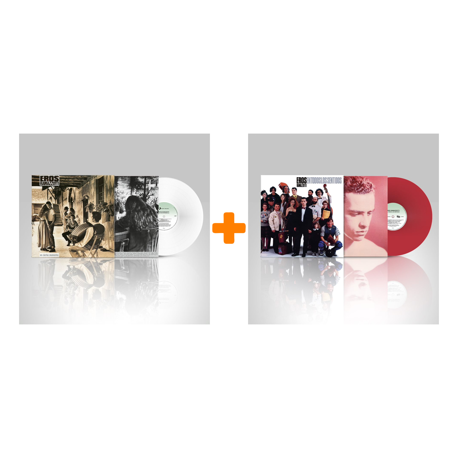 

Eros Ramazzotti – En Ciertos Momentos. Spanish Version. Coloured White Vinyl (LP) + En Todos Los Sentidos. Spanish Version. Coloured Red Vinyl (LP)