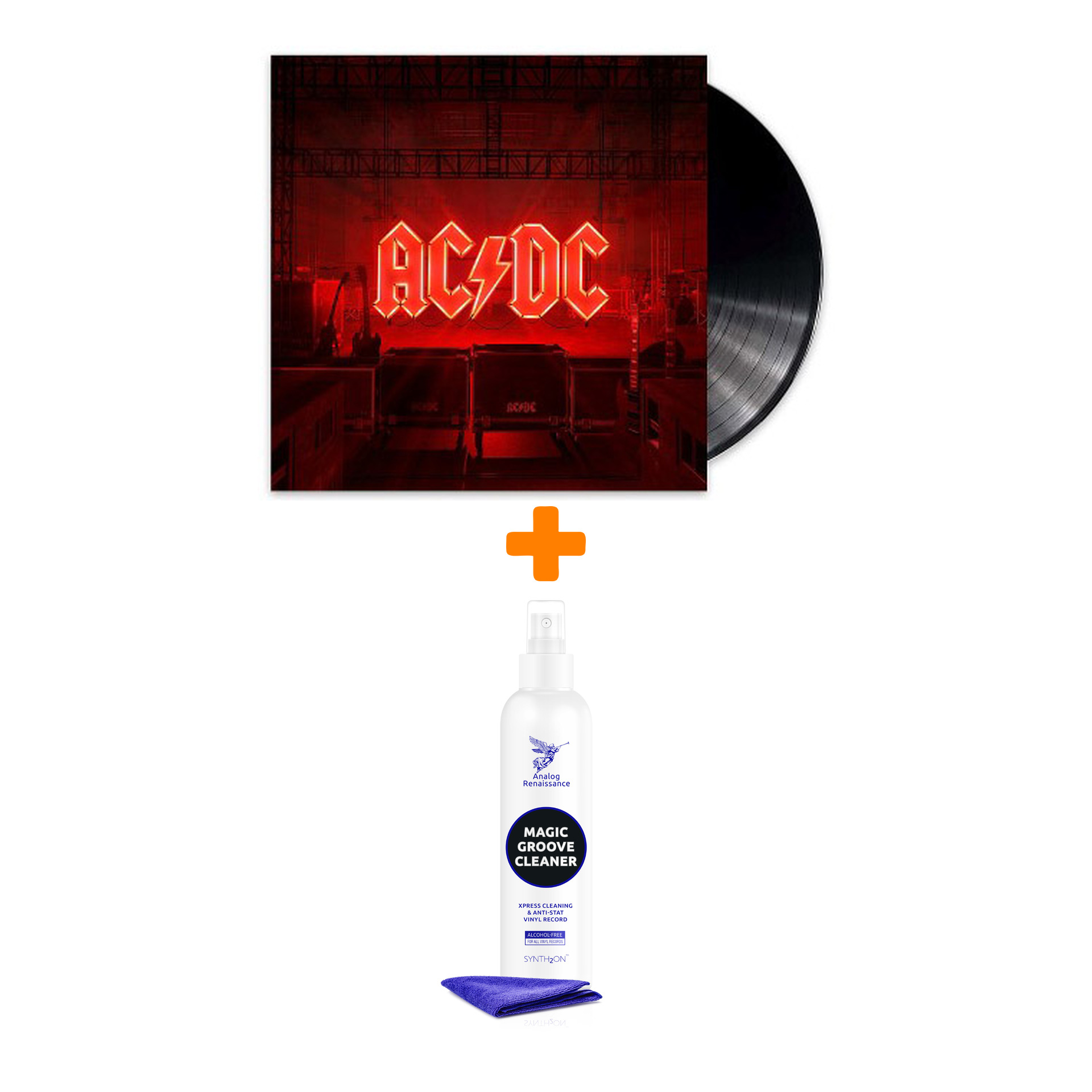 цена AC/DC Power Up LP + Спрей для очистки LP с микрофиброй 250мл Набор
