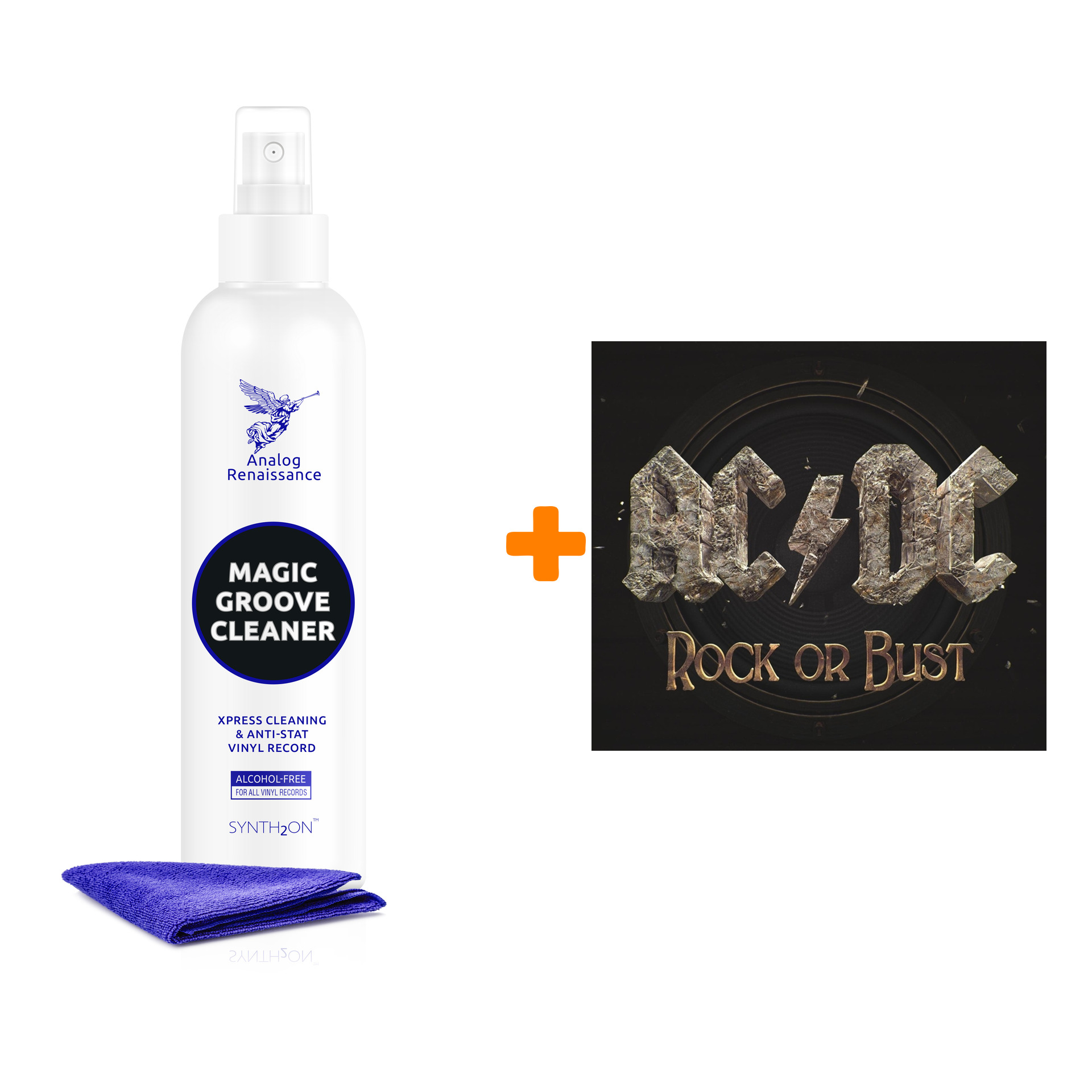 

AC/DC Rock Or Bust LP+CD + Спрей для очистки LP с микрофиброй 250мл Набор