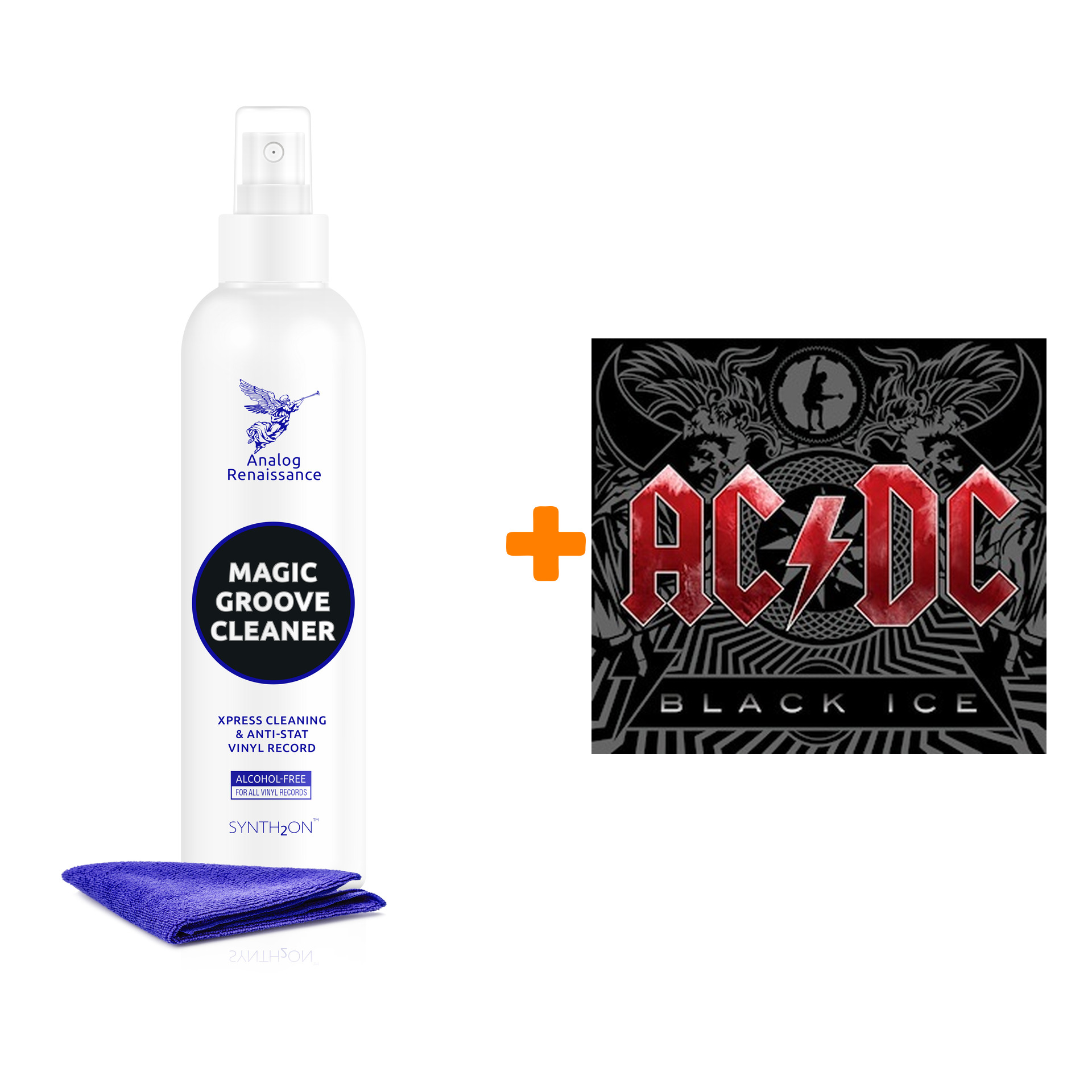 

AC/DC Black Ice 180 GRAMM 2LP + Спрей для очистки LP с микрофиброй 250мл Набор