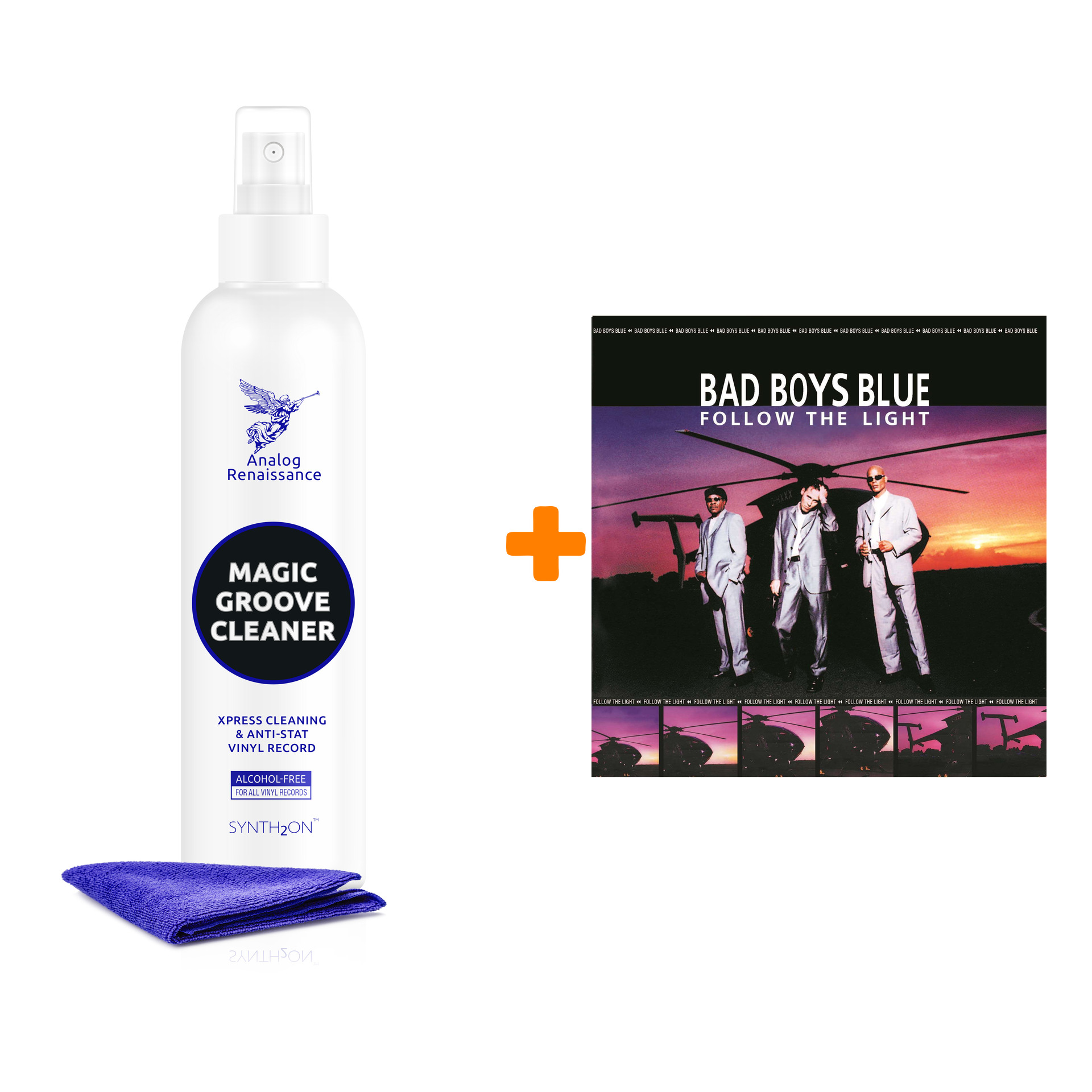 

BAD BOYS BLUE Follow The Light Coloured Pink & Purple Vinyl 2LP + Спрей для очистки LP с микрофиброй 250мл Набор