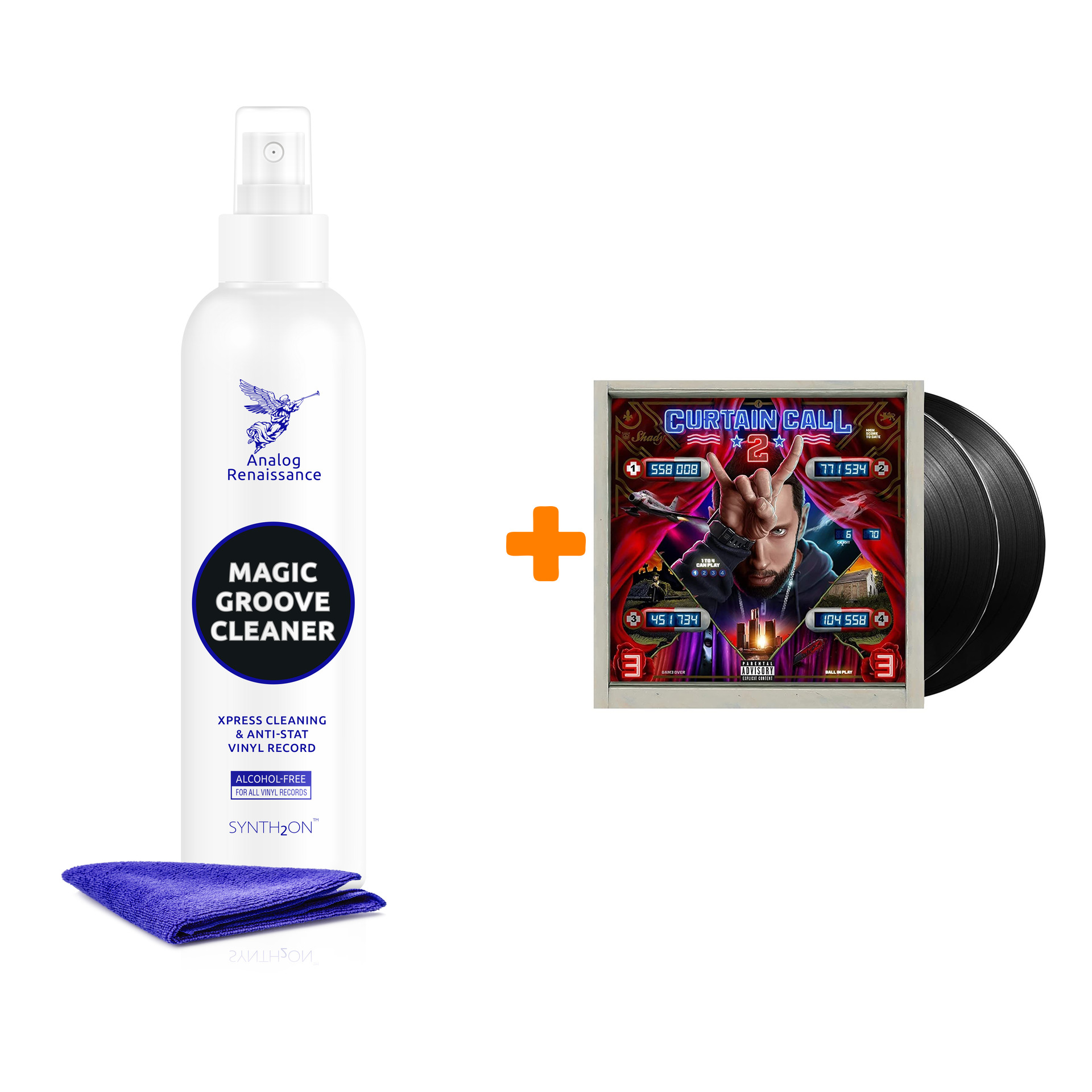 

EMINEM Curtain Call 2 2LP + Спрей для очистки LP с микрофиброй 250мл Набор