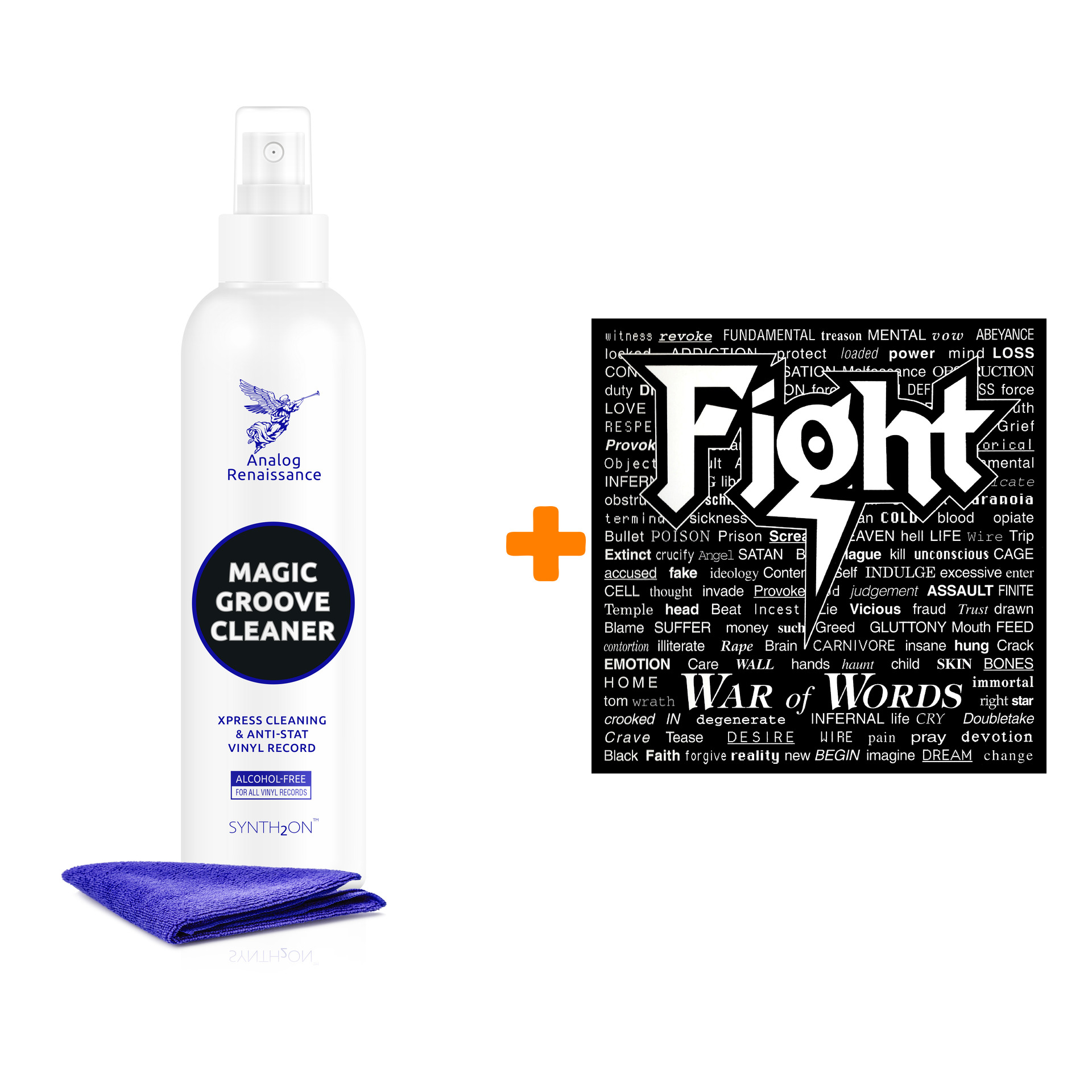 

FIGHT War Of Words LP + Спрей для очистки LP с микрофиброй 250мл Набор