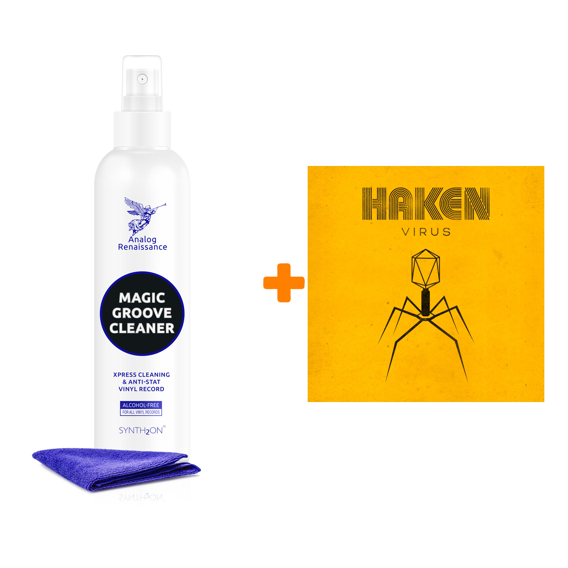 

HAKEN Virus 2LP+CD + Спрей для очистки LP с микрофиброй 250мл Набор