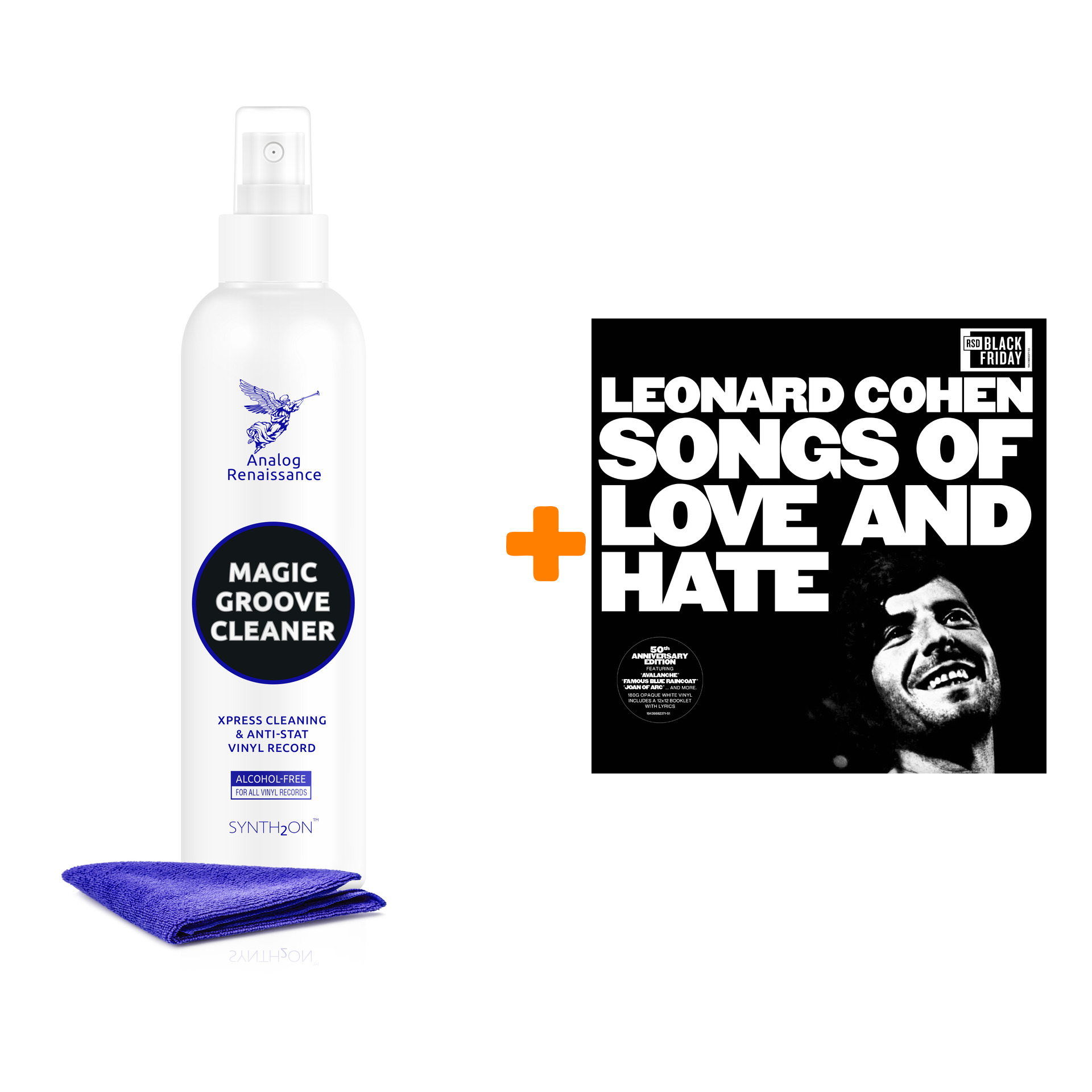 COHEN LEONARD Songs Of Love And Hate 50th Anniversary Coloured White Vinyl LP + Спрей для очистки LP с микрофиброй 250мл Набор
