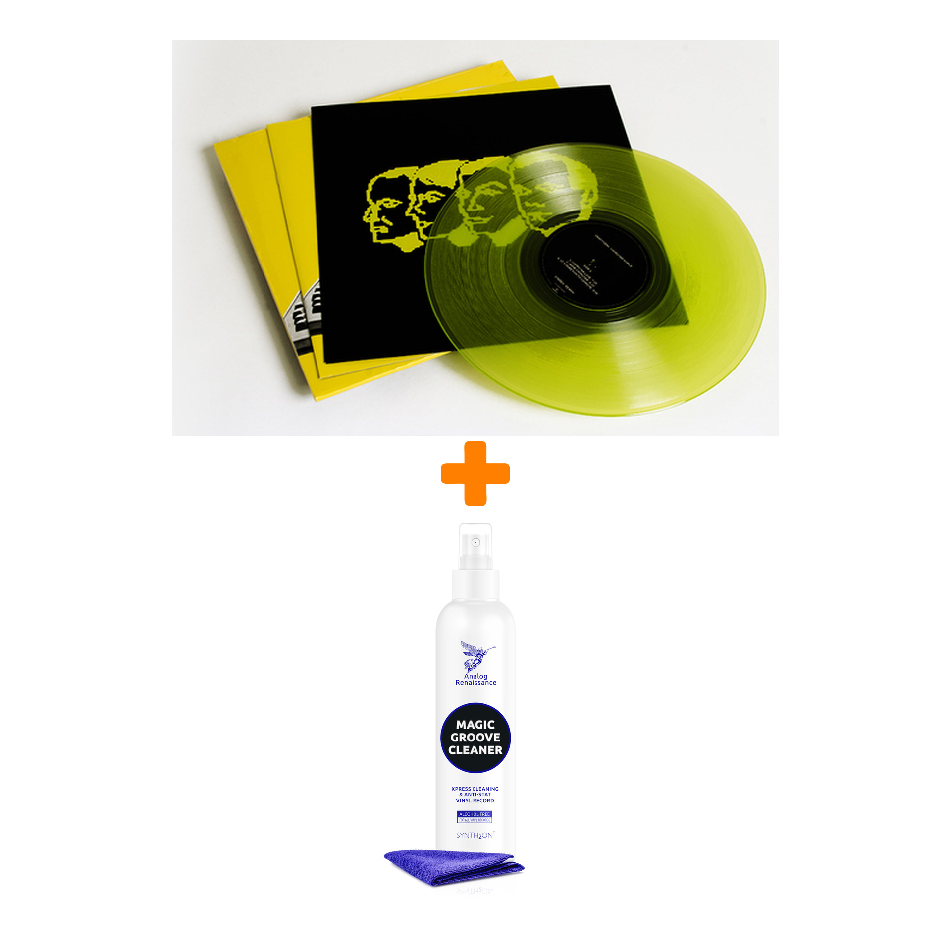 KRAFTWERK Computer World Coloured Neon Yellow Vinyl LP + Спрей для очистки LP с микрофиброй 250мл Набор
