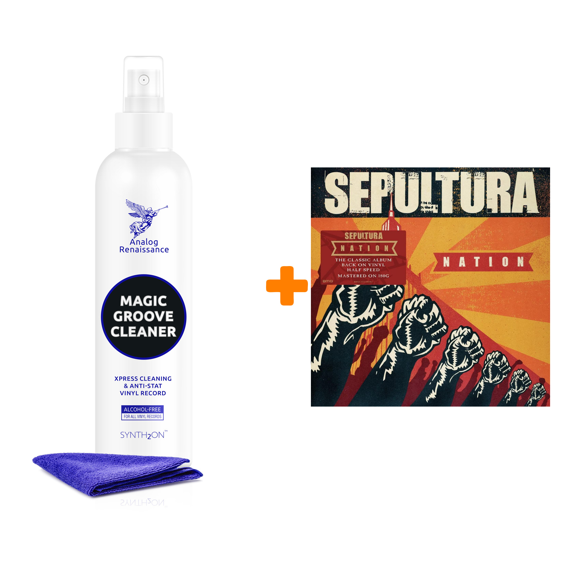 

SEPULTURA Nation Half Speed Mastered 2LP + Спрей для очистки LP с микрофиброй 250мл Набор
