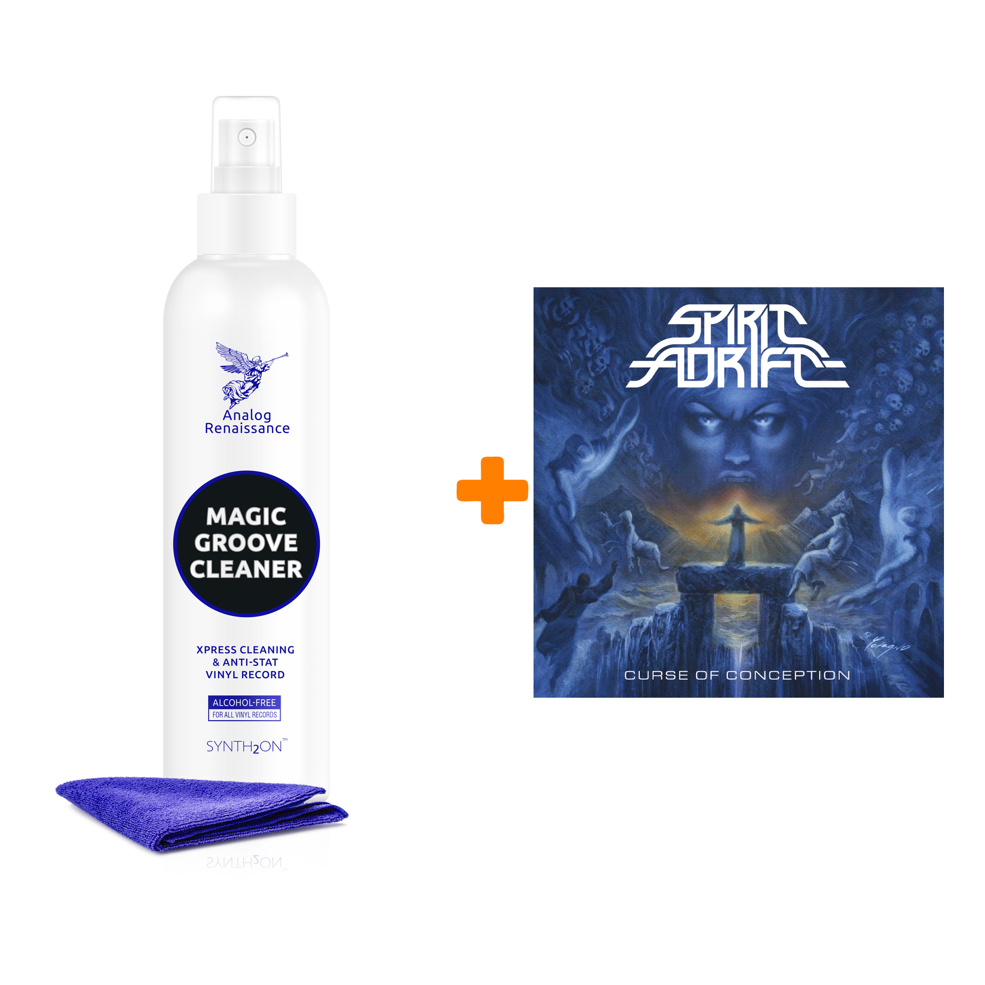 

SPIRIT ADRIFT Curse Of Conception Transparent Blue Vinyl LP + Спрей для очистки LP с микрофиброй 250мл Набор