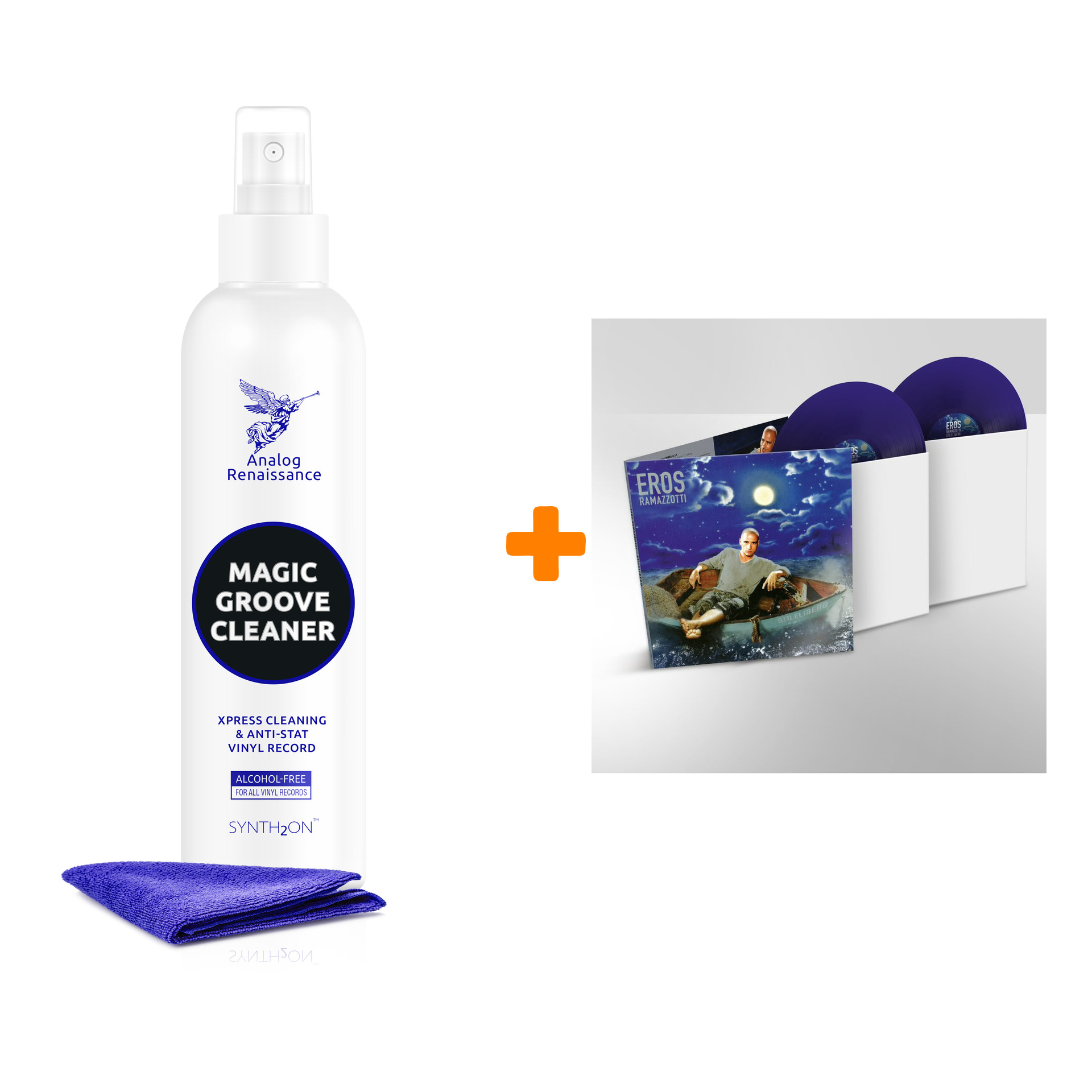 

RAMAZZOTTI EROS Stilelibero Coloured Blue Vinyl 2LP + Спрей для очистки LP с микрофиброй 250мл Набор