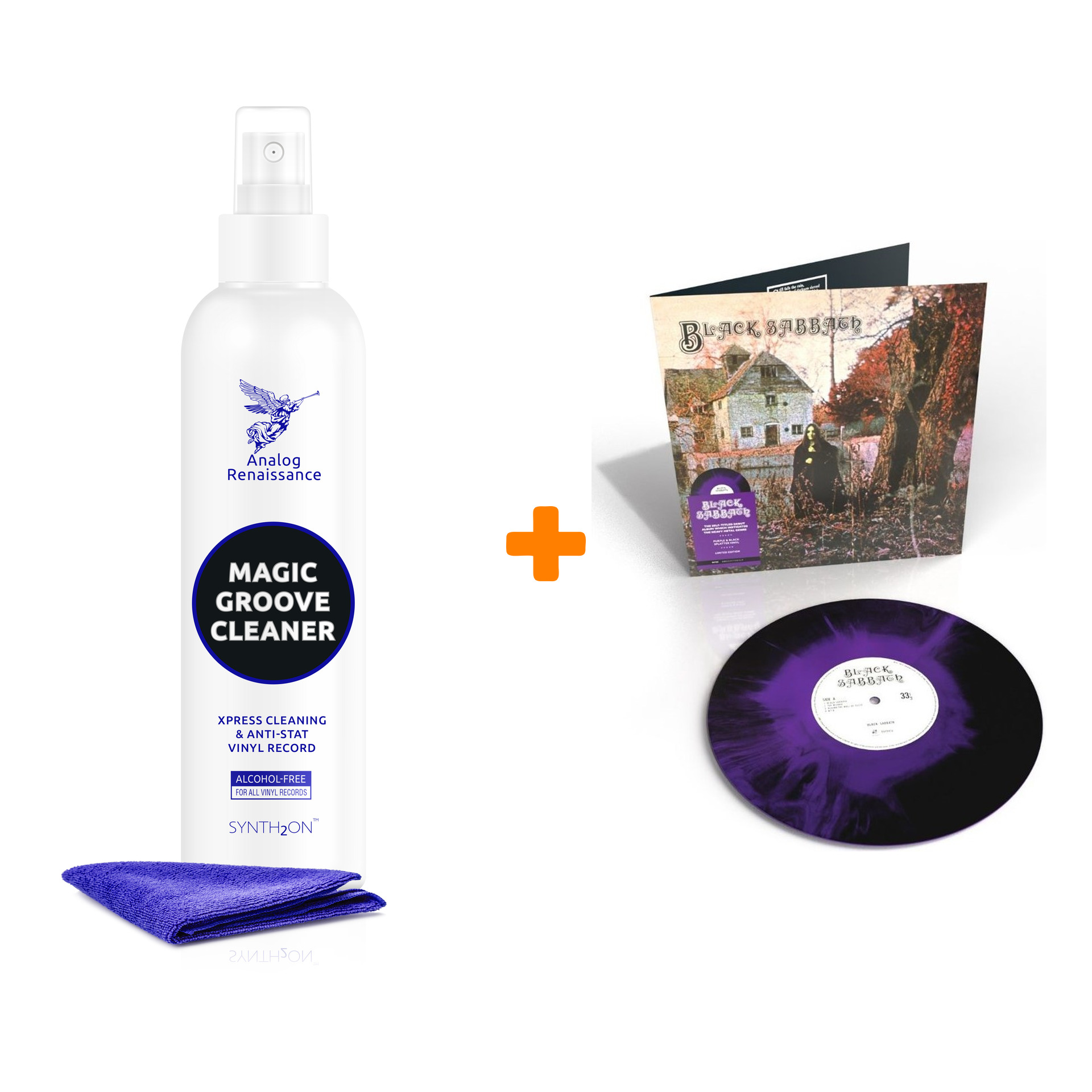

BLACK SABBATH Black Sabbath Purple & Black Splatter Viny LP + Спрей для очистки LP с микрофиброй 250мл Набор