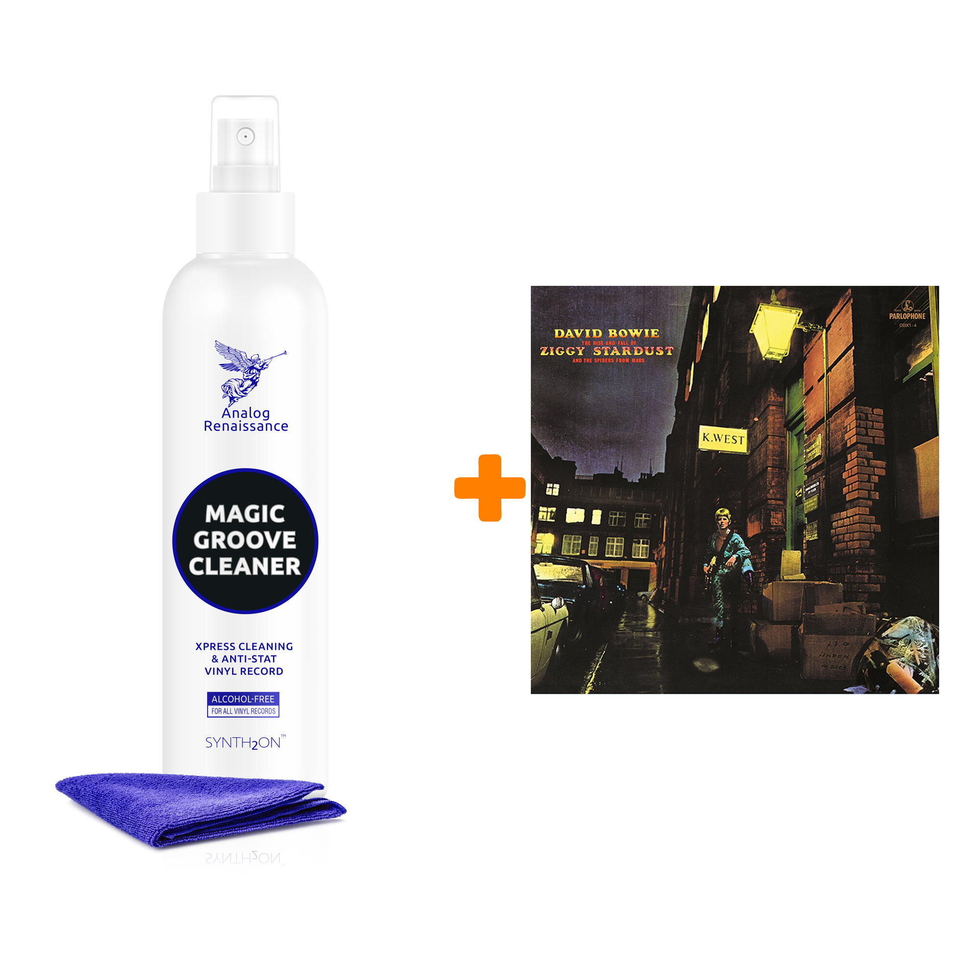 

BOWIE DAVID The Rise And Fall Of Ziggy Stardust And The Spiders From Mars LP + Спрей для очистки LP с микрофиброй 250мл Набор