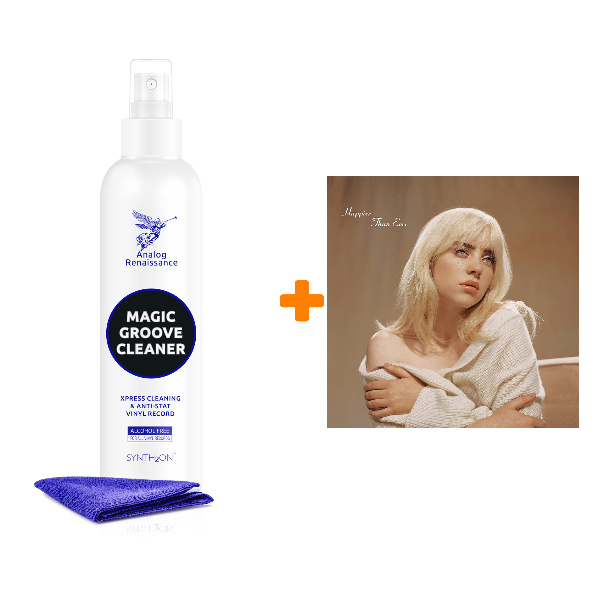 

EILISH BILLIE Happier Than Ever 2LP + Спрей для очистки LP с микрофиброй 250мл Набор