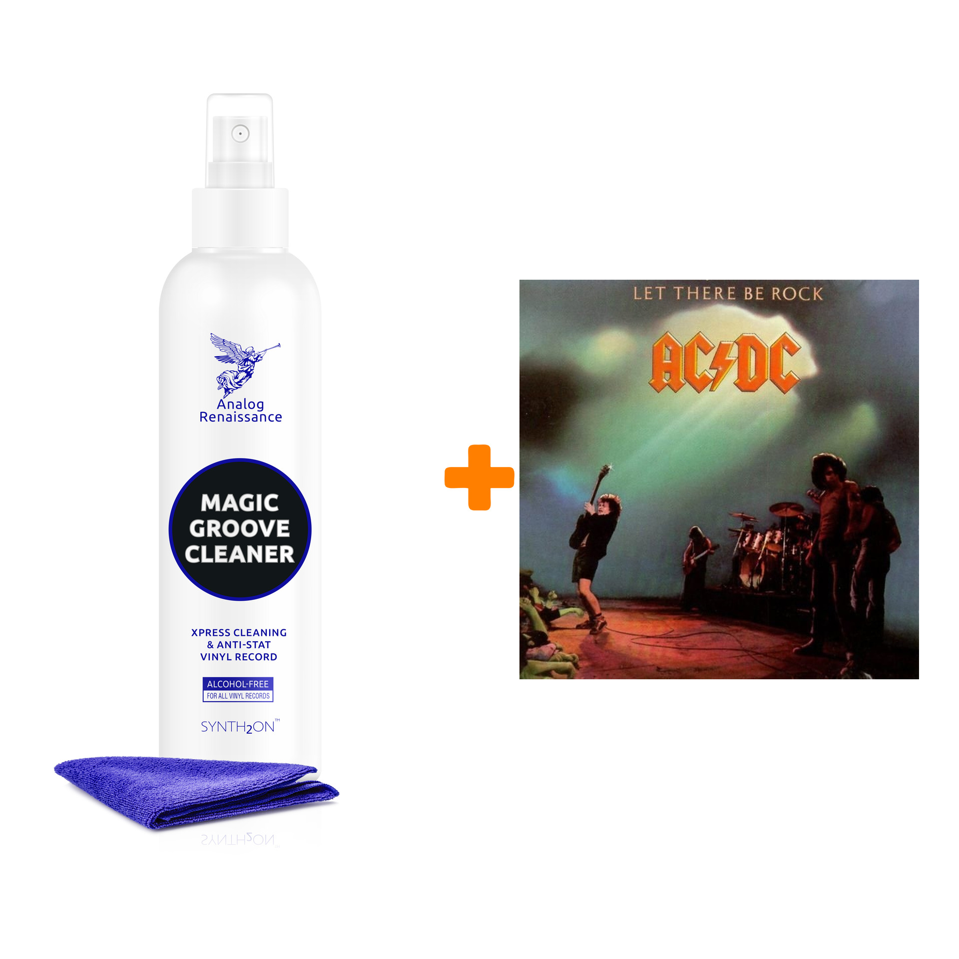 

AC/DC Let There Be Rock Limited Edition LP + Спрей для очистки LP с микрофиброй 250мл Набор