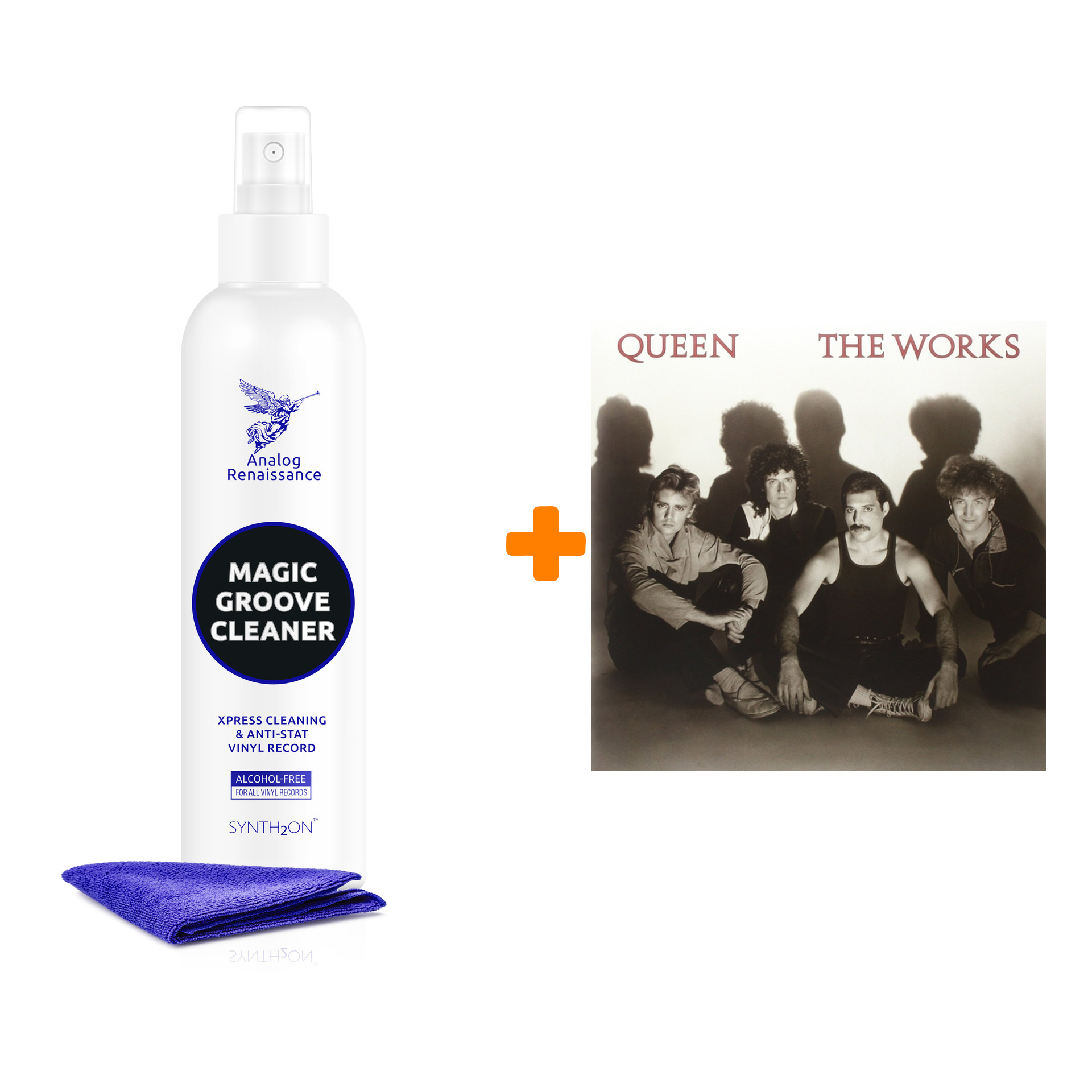 QUEEN The Works LP + Спрей для очистки LP с микрофиброй 250мл Набор