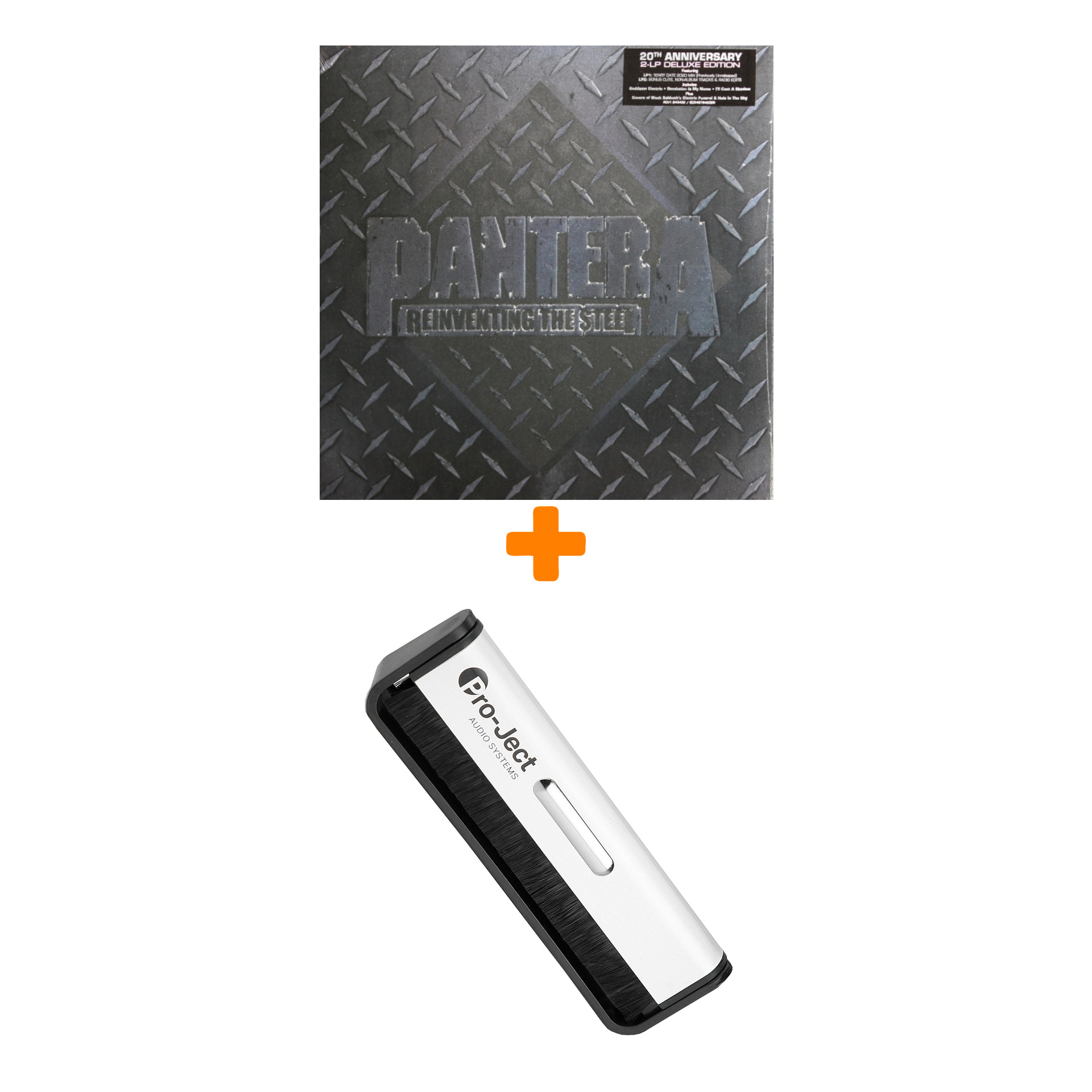 

PANTERA 20th Anniversary Reinventing The Steel Silver Vinyl 2LP + Щетка для LP Brush It Набор
