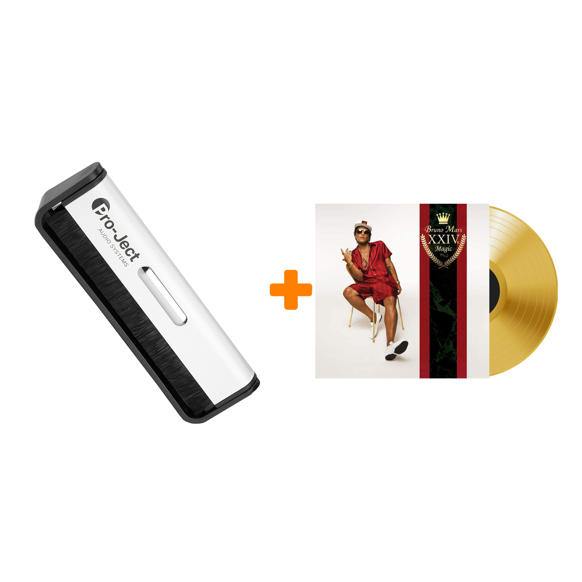 

MARS BRUNO 24K Magic 5th Anniversary Gold Viny LP + Щетка для LP Brush It Набор