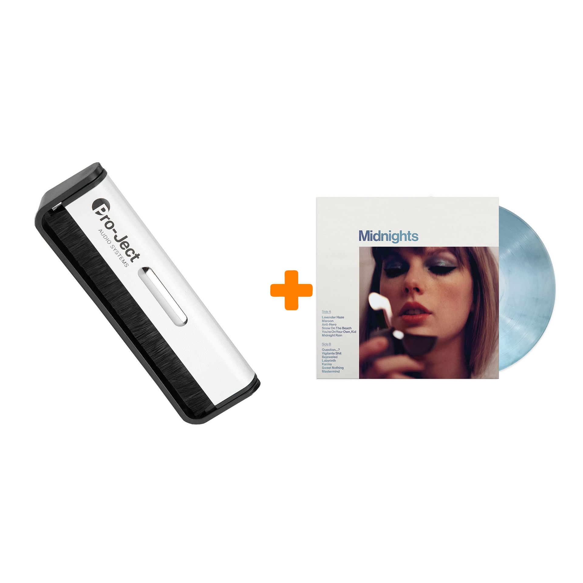 

SWIFT TAYLOR Midnights Limited Edition Moonstone Blue Marbled Vinyl LP + Щетка для LP Brush It Набор