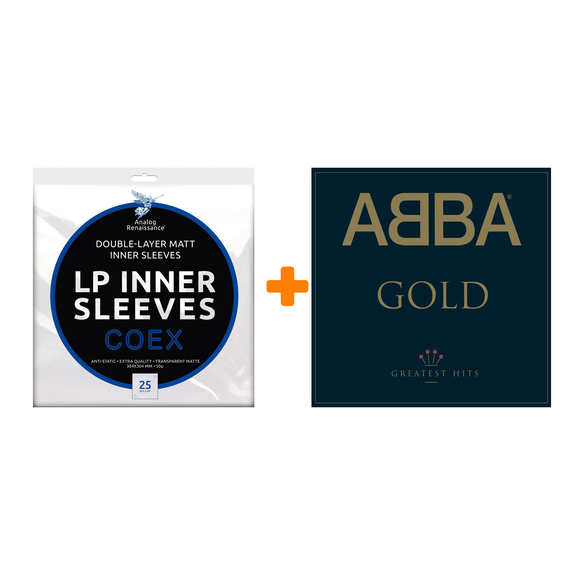 ABBA Gold Greatest Hits 2LP + Конверты внутренние COEX для грампластинок 12 25шт Набор