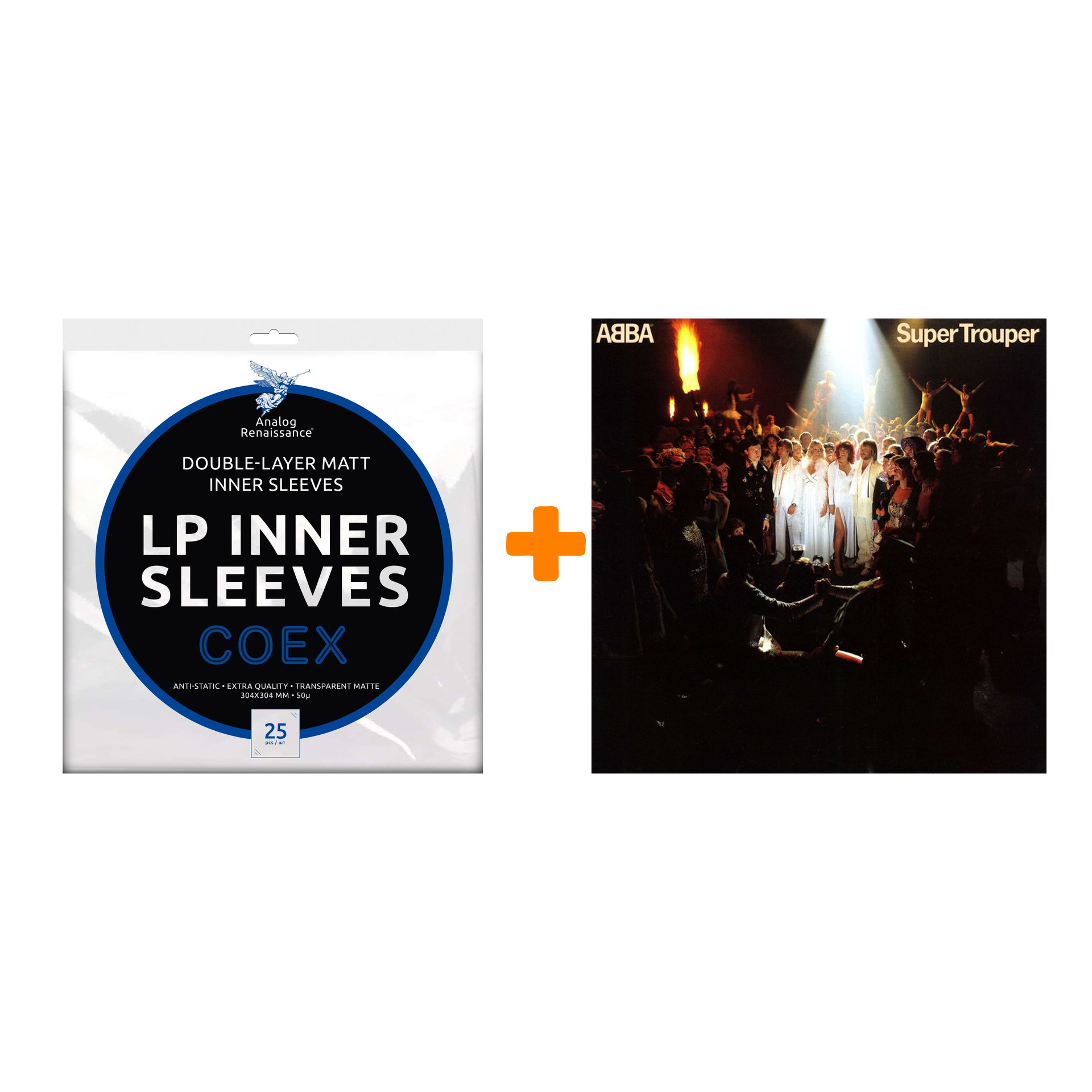 ABBA Super Trouper LP + Конверты внутренние COEX для грампластинок 12 25шт Набор цена и фото
