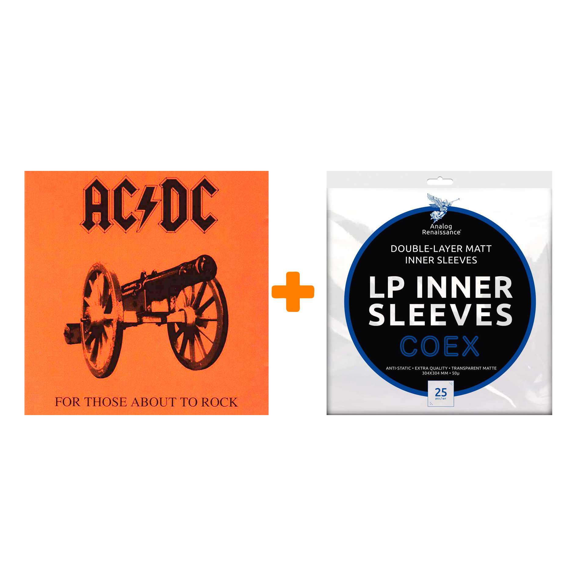 AC/DC For Those About To Rock We Salute You LP + Конверты внутренние COEX для грампластинок 12 25шт Набор