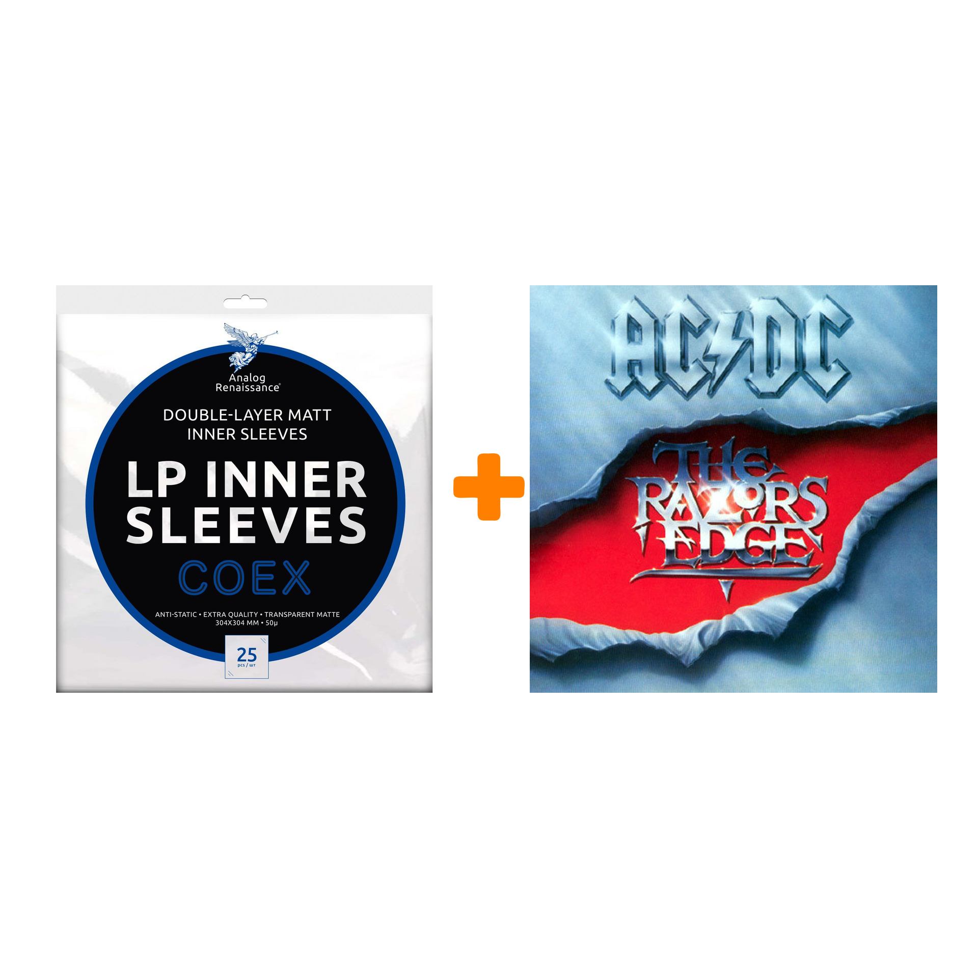 AC/DC Razor`s Edge LP + Конверты внутренние COEX для грампластинок 12 25шт Набор