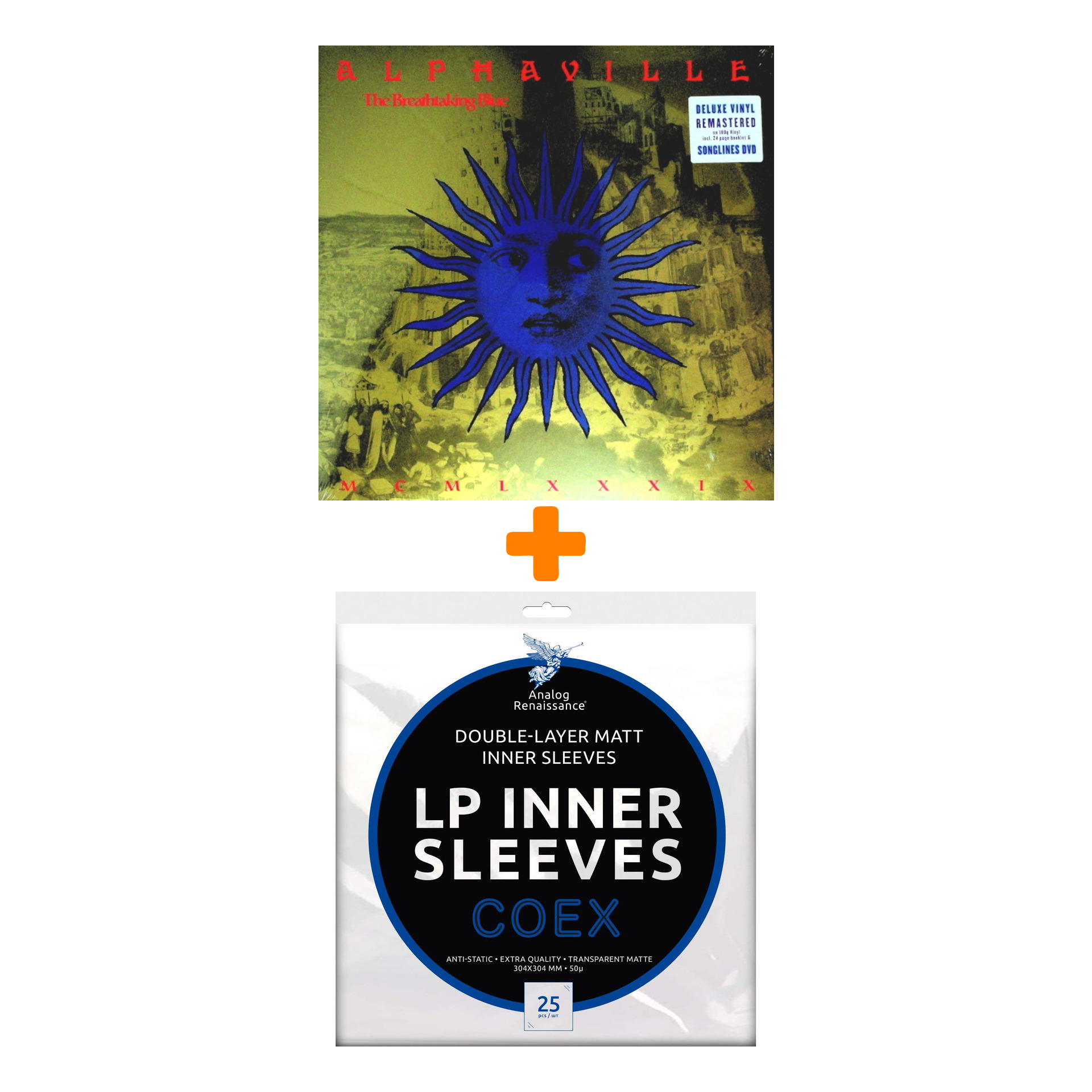 

ALPHAVILLE The Breathtaking Blue Deluxe Edition LP+DVD + Конверты внутренние COEX для грампластинок 12" 25шт Набор