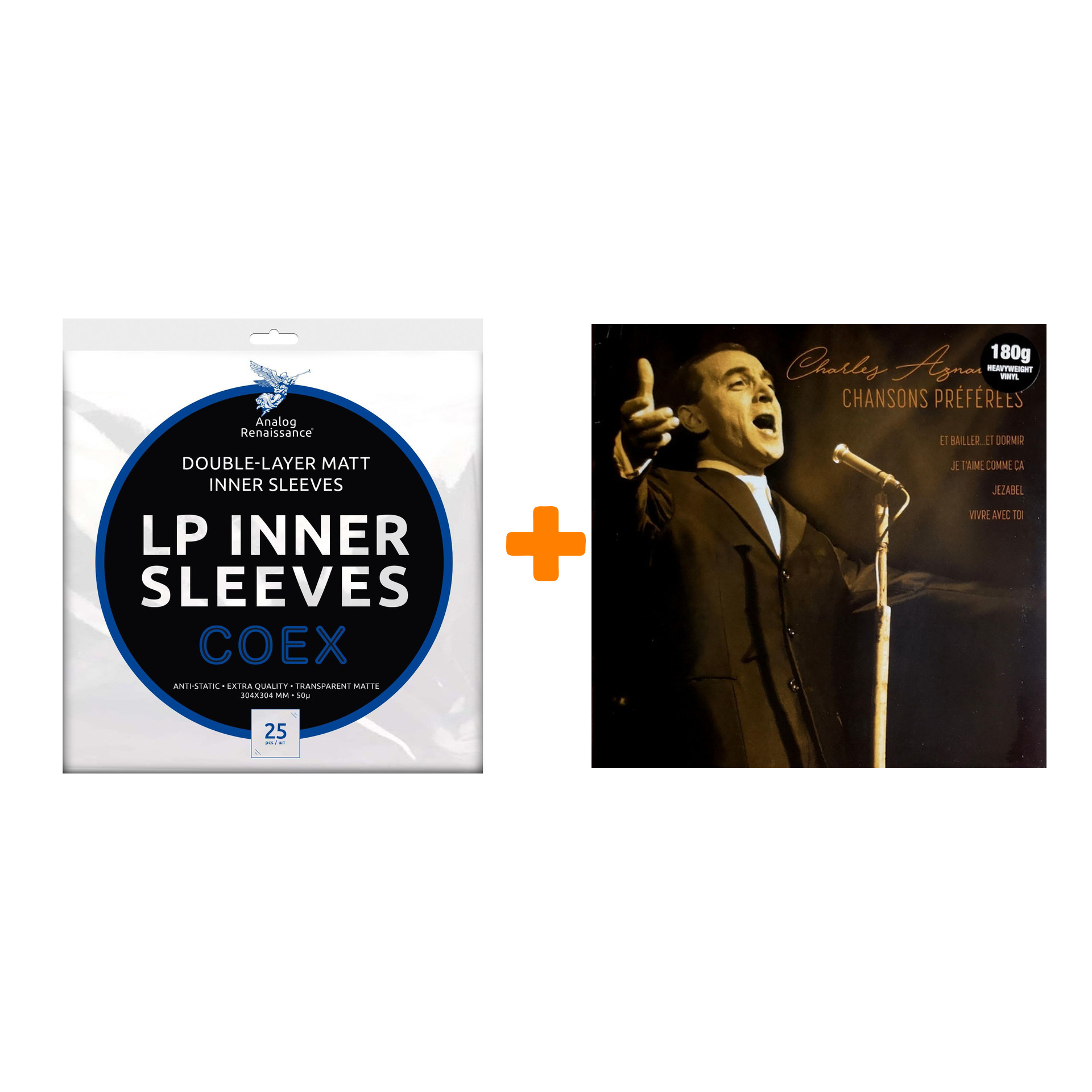 

AZNAVOUR CHARLES Chansons Preferees LP + Конверты внутренние COEX для грампластинок 12" 25шт Набор