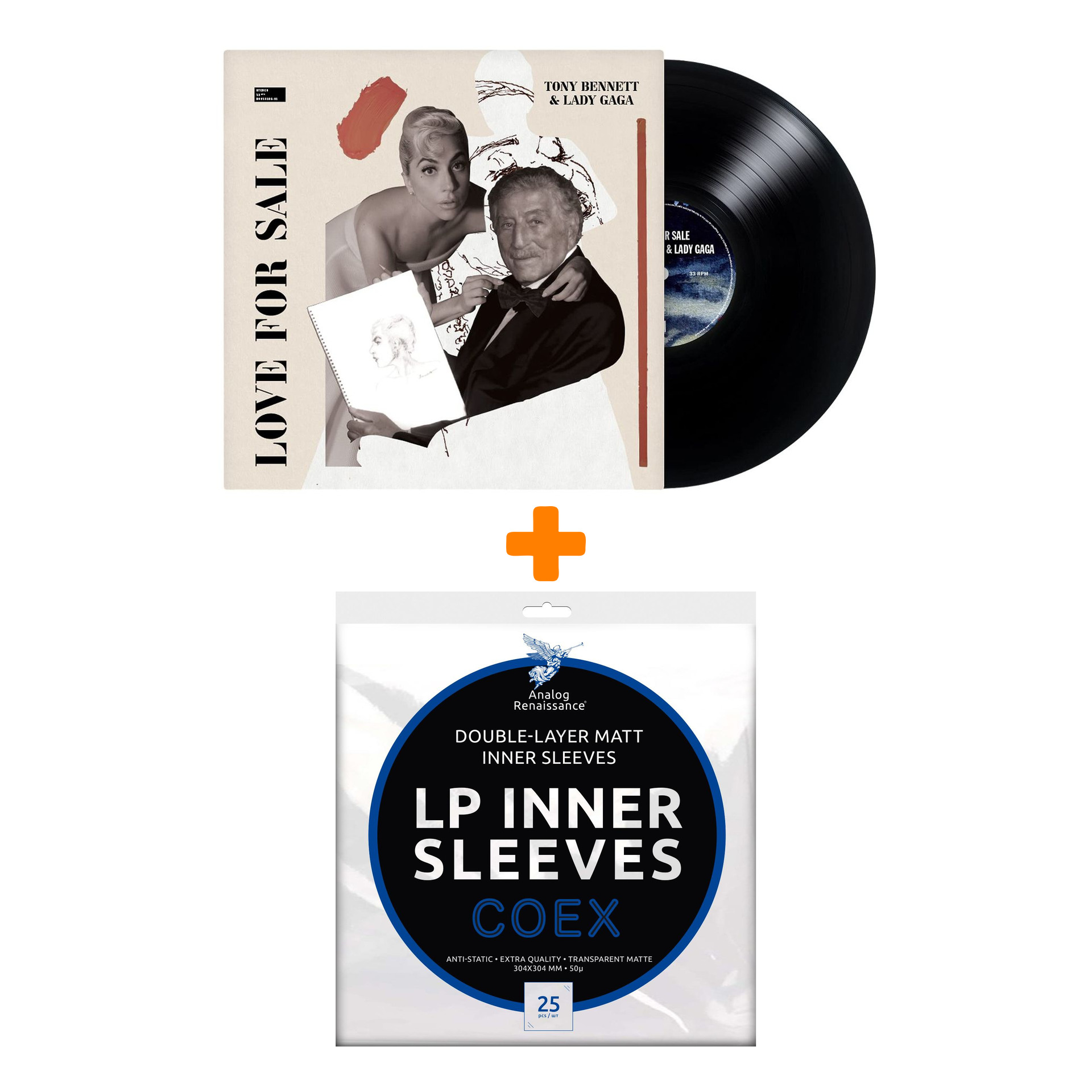 BENNETT TONY & LADY GAGA Love For Sale LP + Конверты внутренние COEX для грампластинок 12 25шт Набор цена и фото