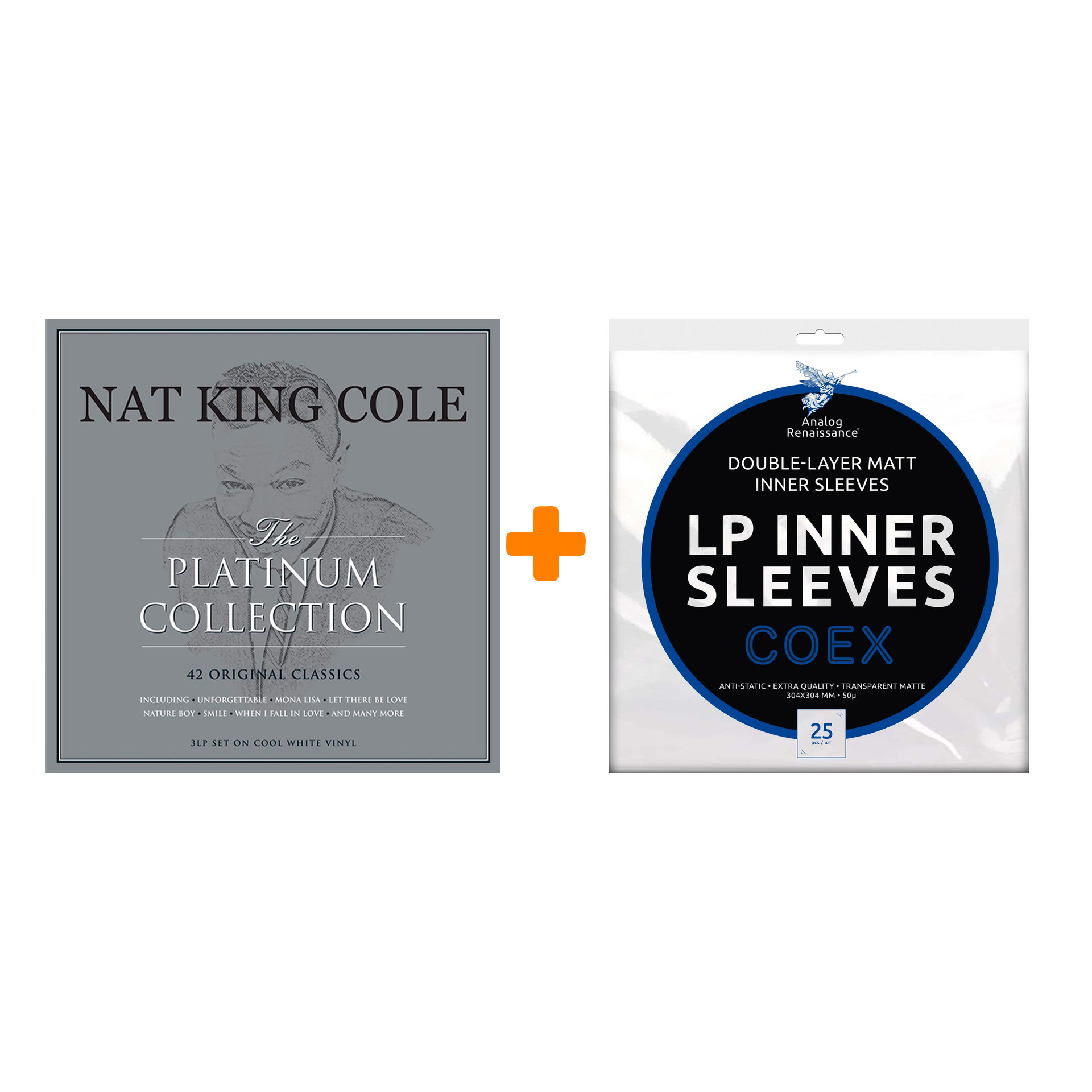 цена COLE NAT KING Platinum Collection 3LP + Конверты внутренние COEX для грампластинок 12 25шт Набор
