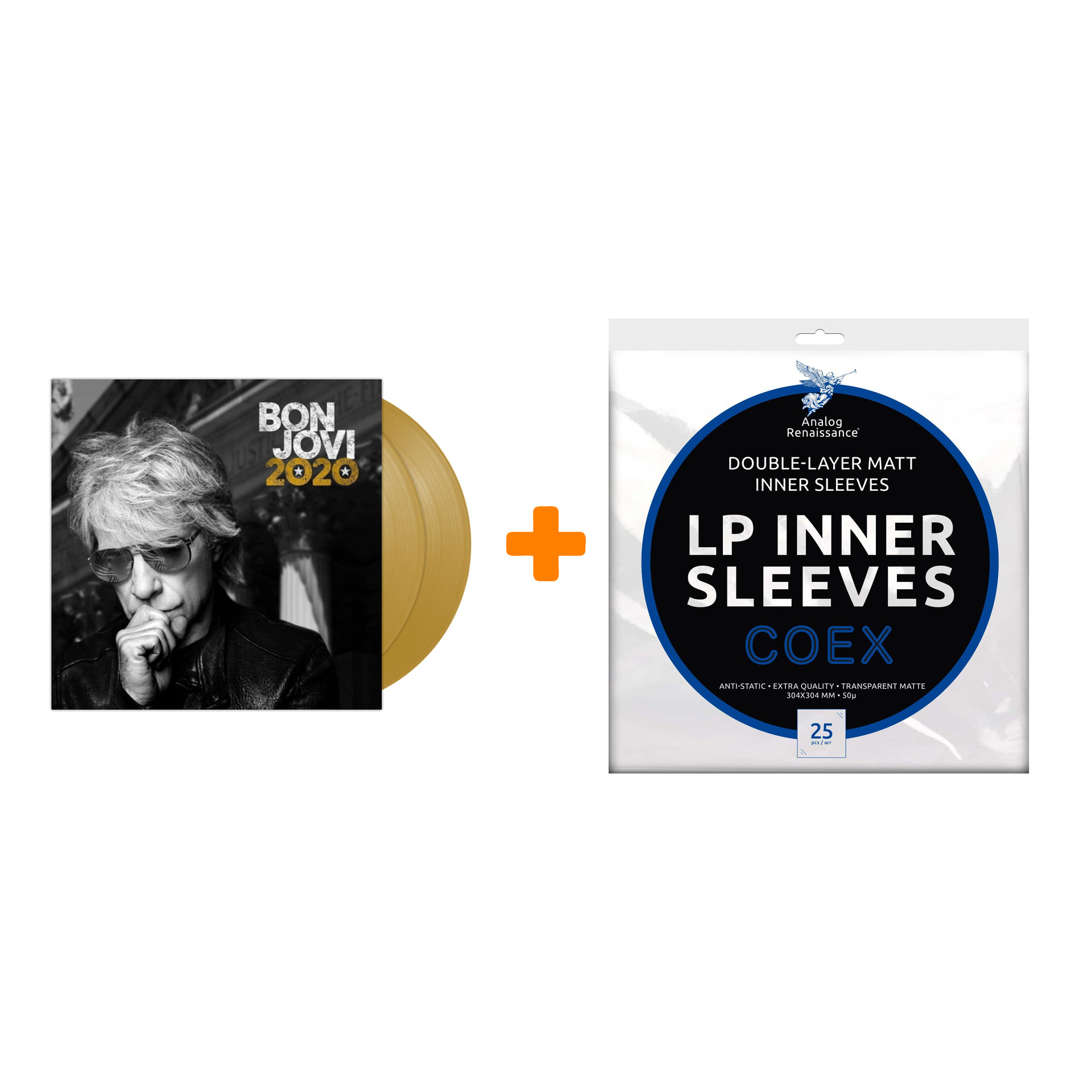

BON JOVI 2020 2LP + Конверты внутренние COEX для грампластинок 12" 25шт Набор