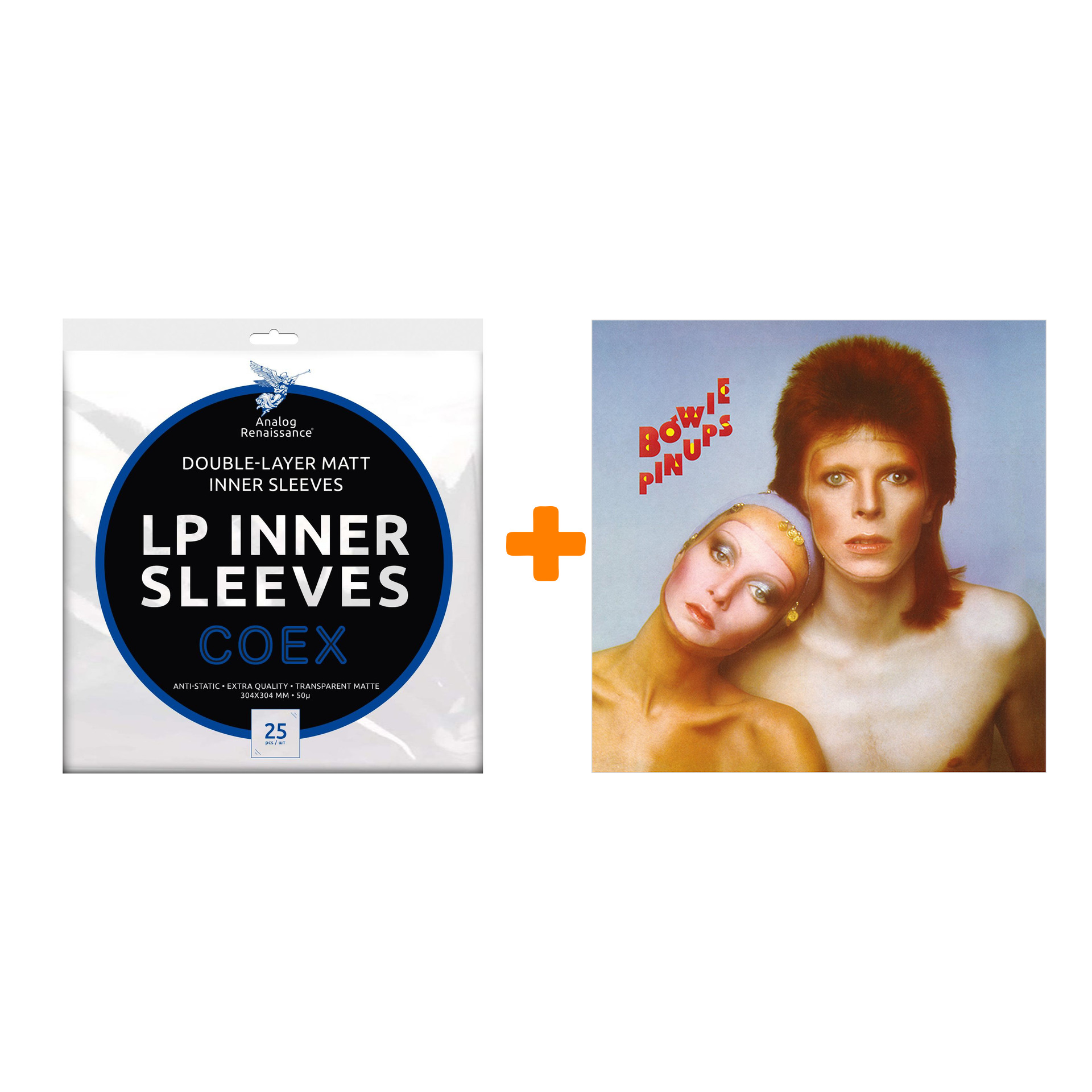 BOWIE DAVID PinUps LP + Конверты внутренние COEX для грампластинок 12 25шт Набор цена и фото