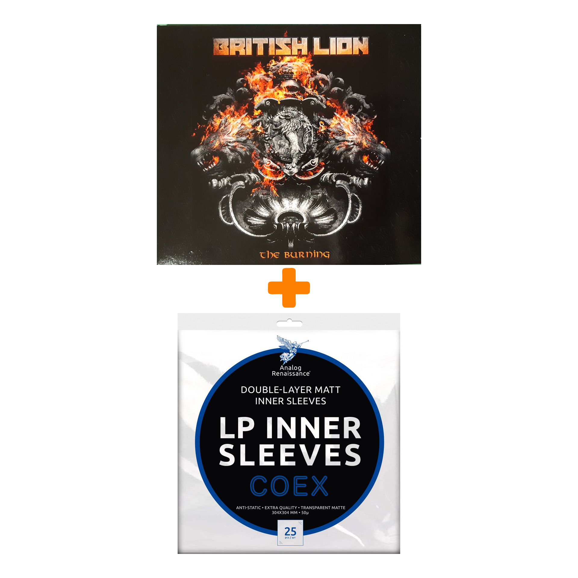 

BRITISH LION The Burning 2LP + Конверты внутренние COEX для грампластинок 12" 25шт Набор