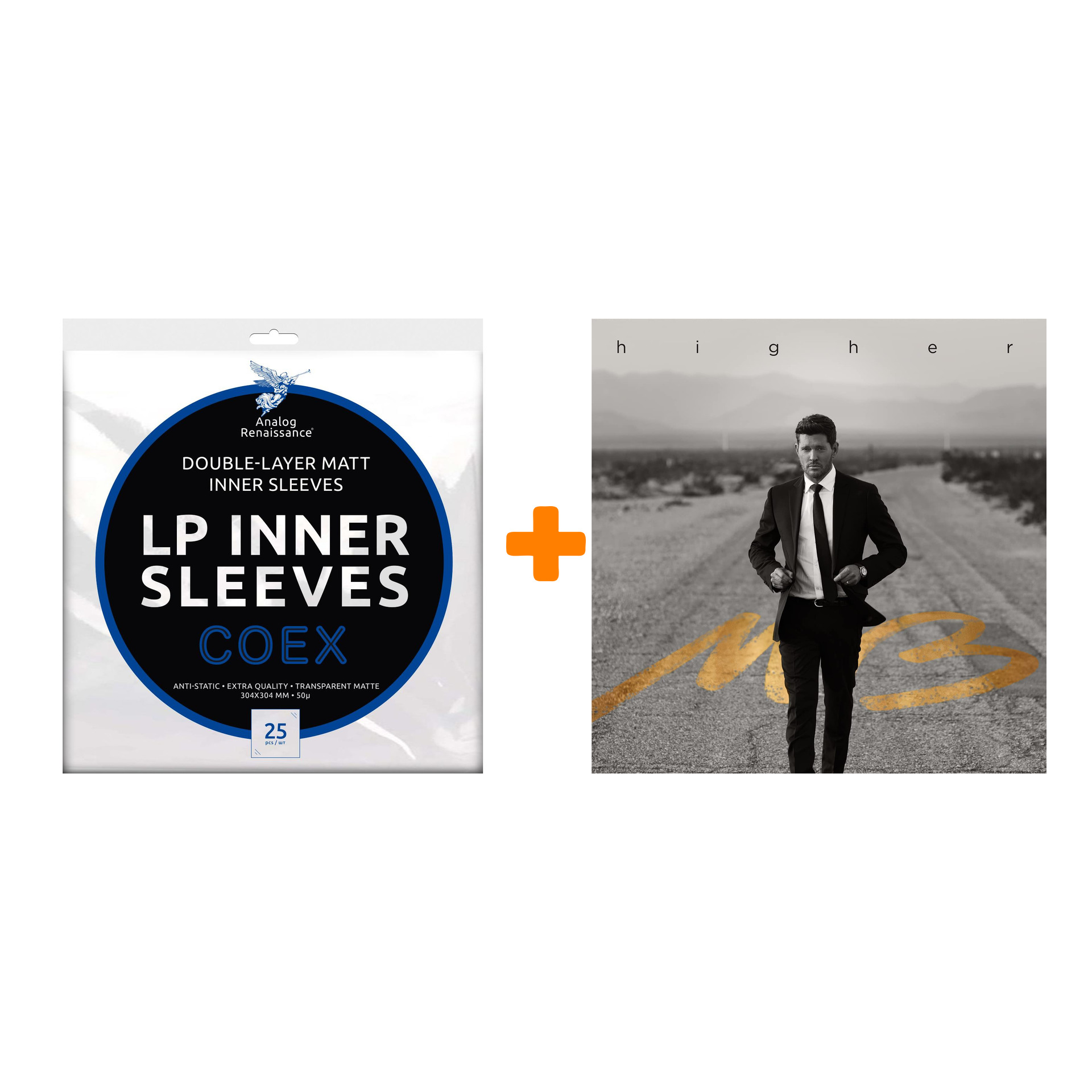 

BUBLE MICHAEL Higher Clear Vinyl LP + Конверты внутренние COEX для грампластинок 12" 25шт Набор