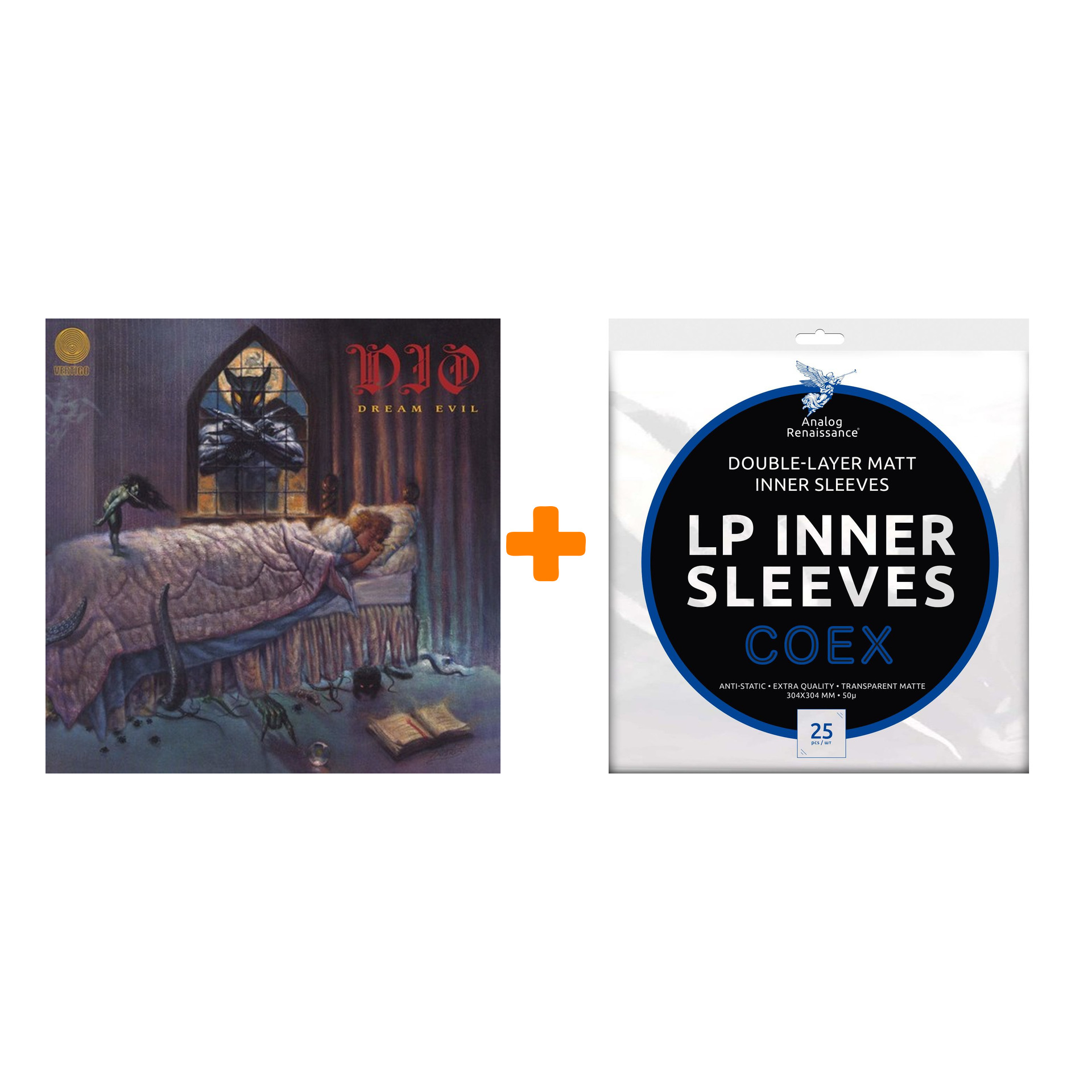 

DIO Dream Evil LP + Конверты внутренние COEX для грампластинок 12" 25шт Набор