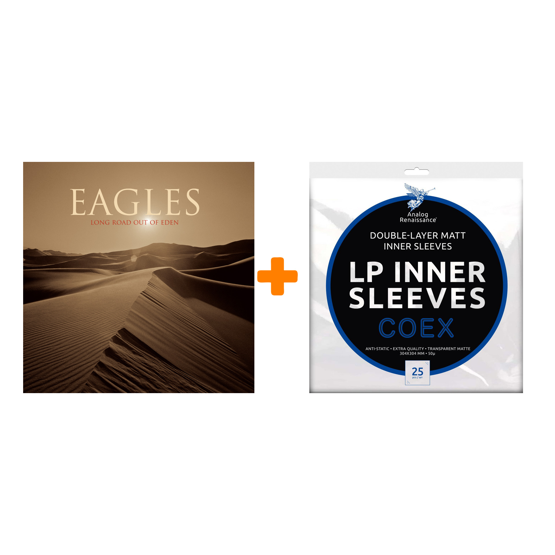 

EAGLES Long Road Out Of Eden 2LP + Конверты внутренние COEX для грампластинок 12" 25шт Набор