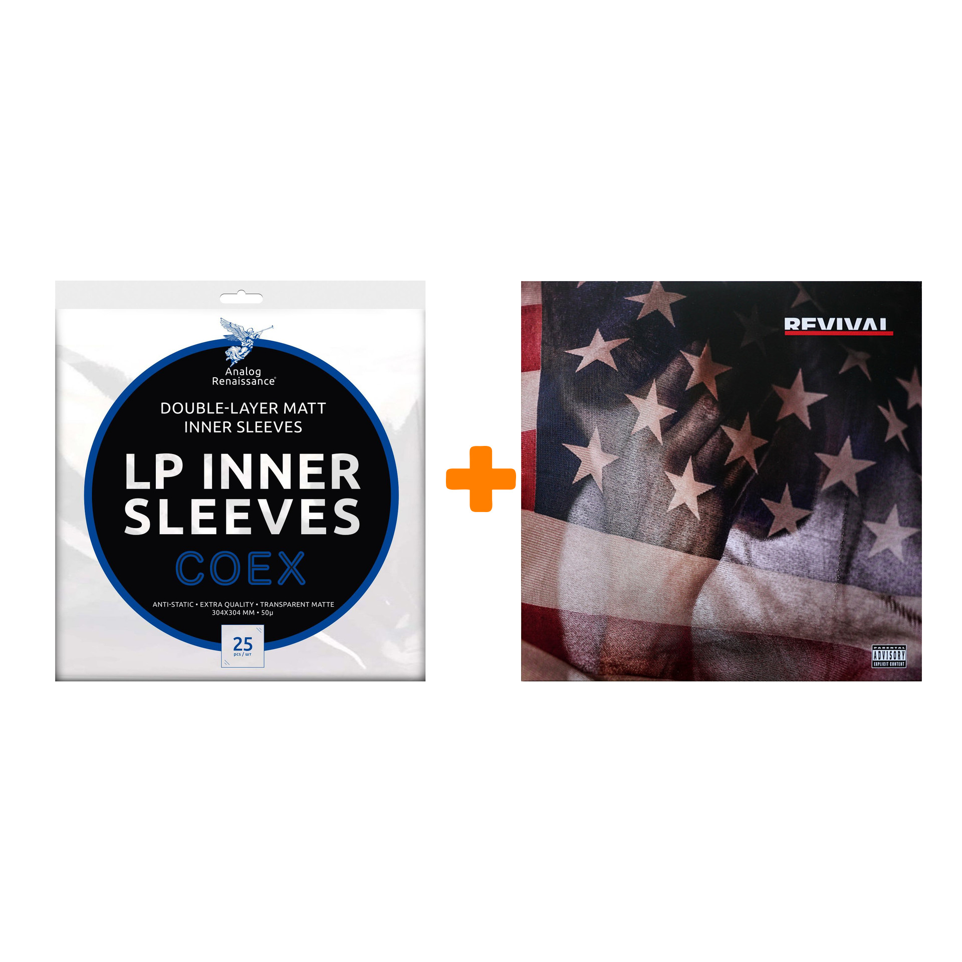 

EMINEM Revival 2LP + Конверты внутренние COEX для грампластинок 12" 25шт Набор
