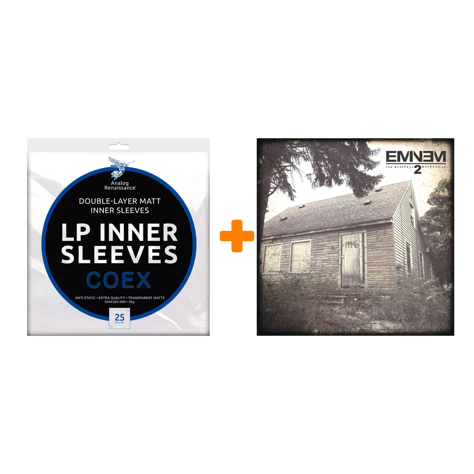 

EMINEM The Marshall Mathers LP 2 LP + Конверты внутренние COEX для грампластинок 12" 25шт Набор